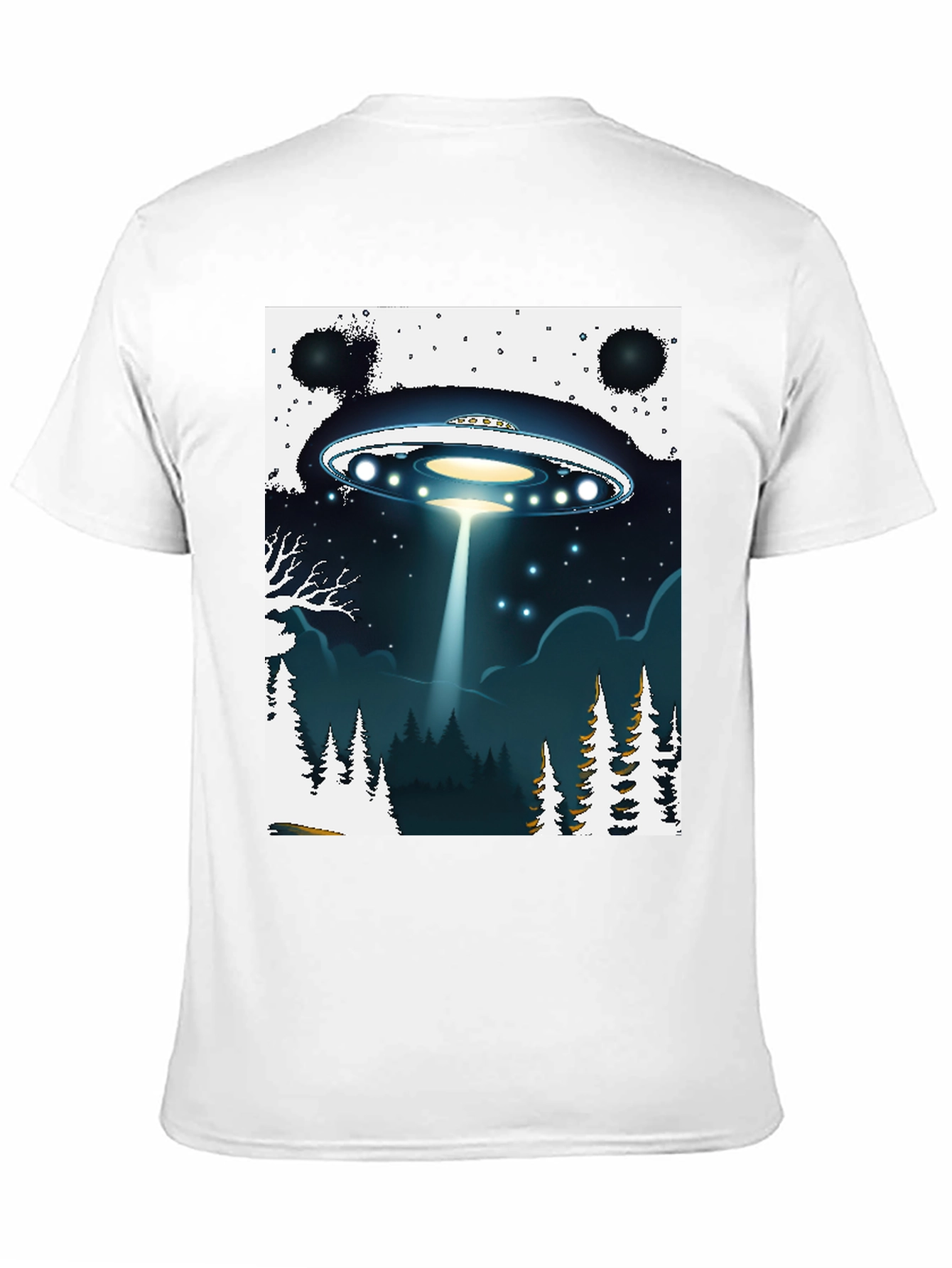 UFO Abduction Graphic T-Shirt - Sci-Fi Black Tee