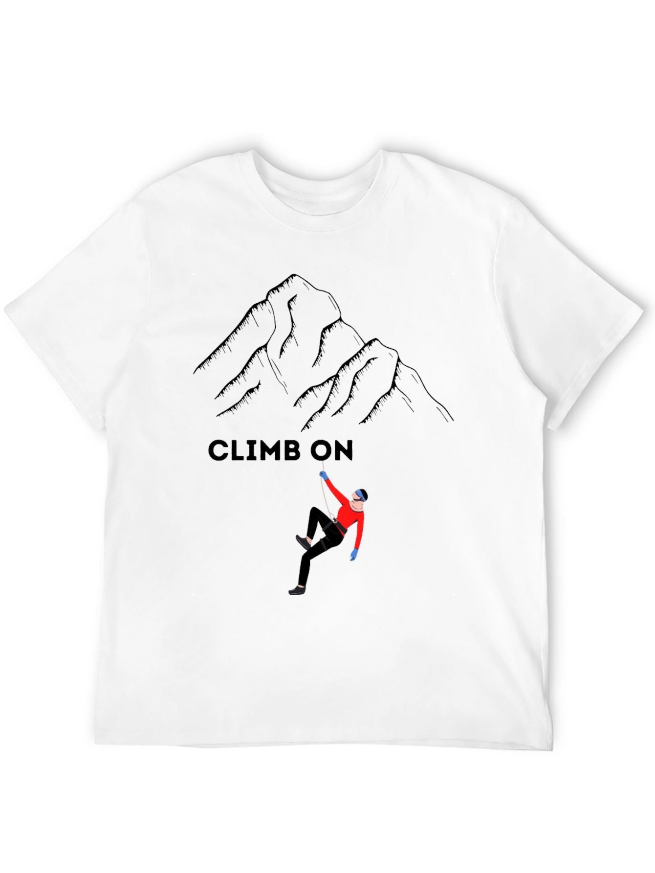 Climb On Graphic T-Shirt: Mountain Climbing Design