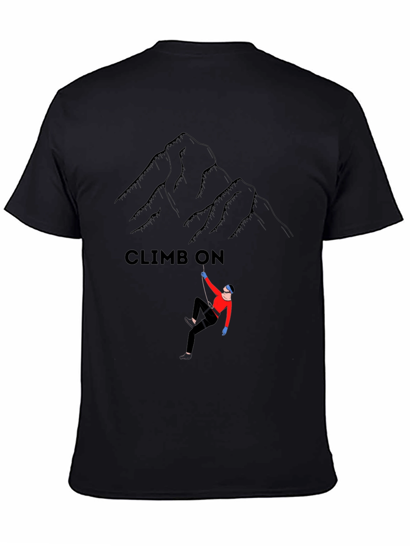 Climb On Graphic T-Shirt: Mountain Climbing Design