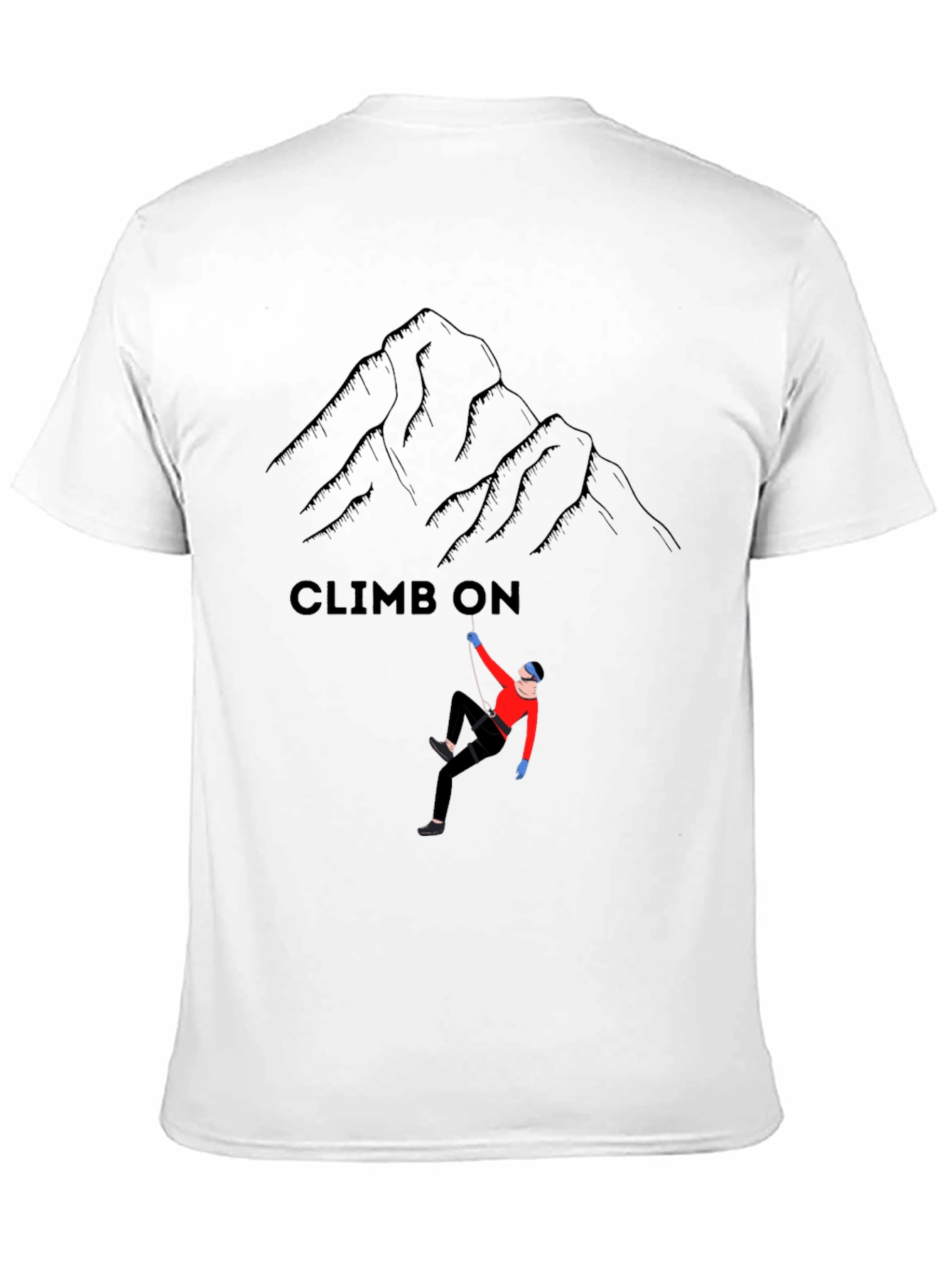 Climb On Graphic T-Shirt: Mountain Climbing Design