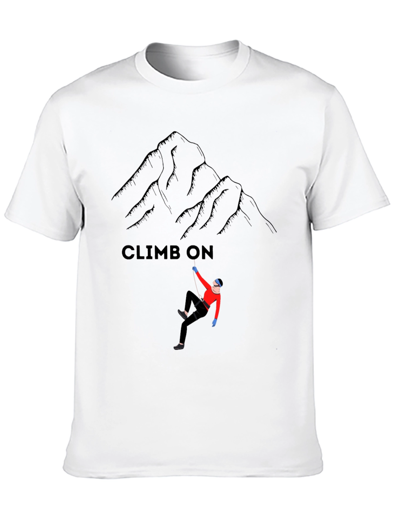 Climb On Graphic T-Shirt: Mountain Climbing Design
