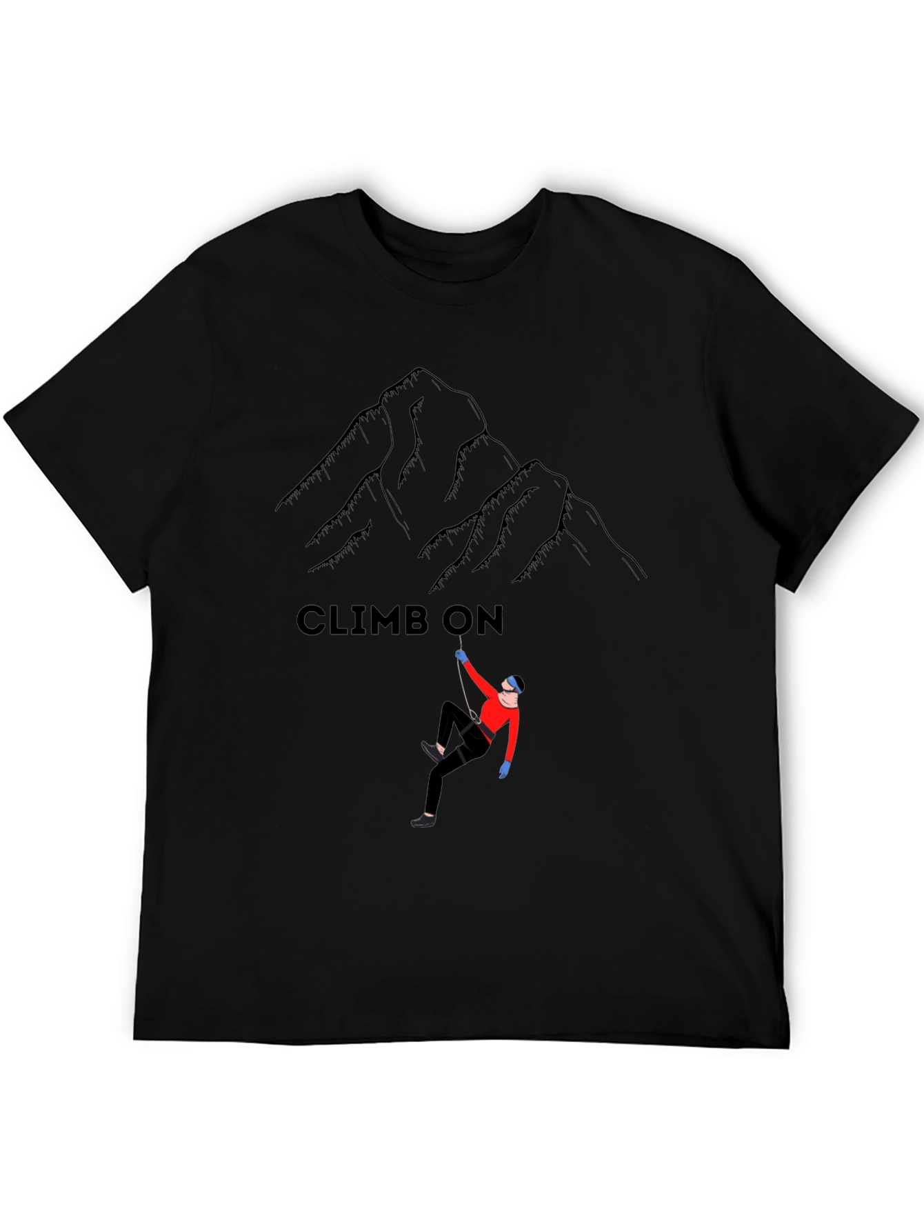 Climb On Graphic T-Shirt: Mountain Climbing Design