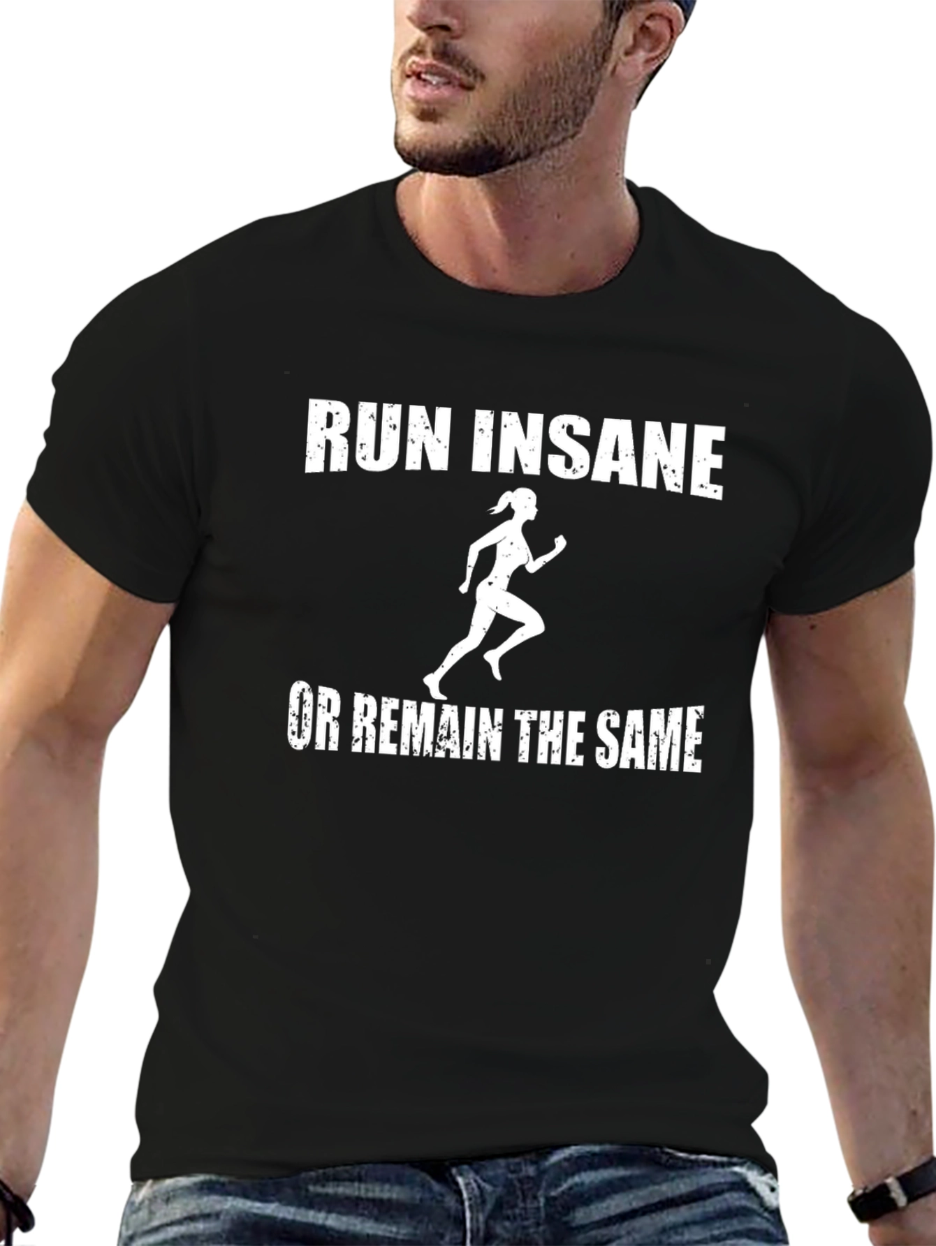 Run Insane Graphic Tee - Motivational T-Shirt