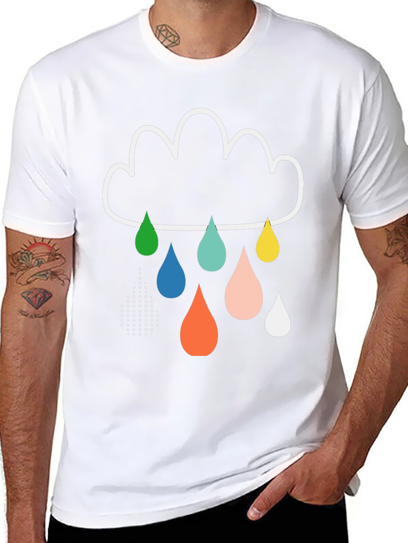 Rain Cloud Graphic Tee - Stylish Mens T-Shirt