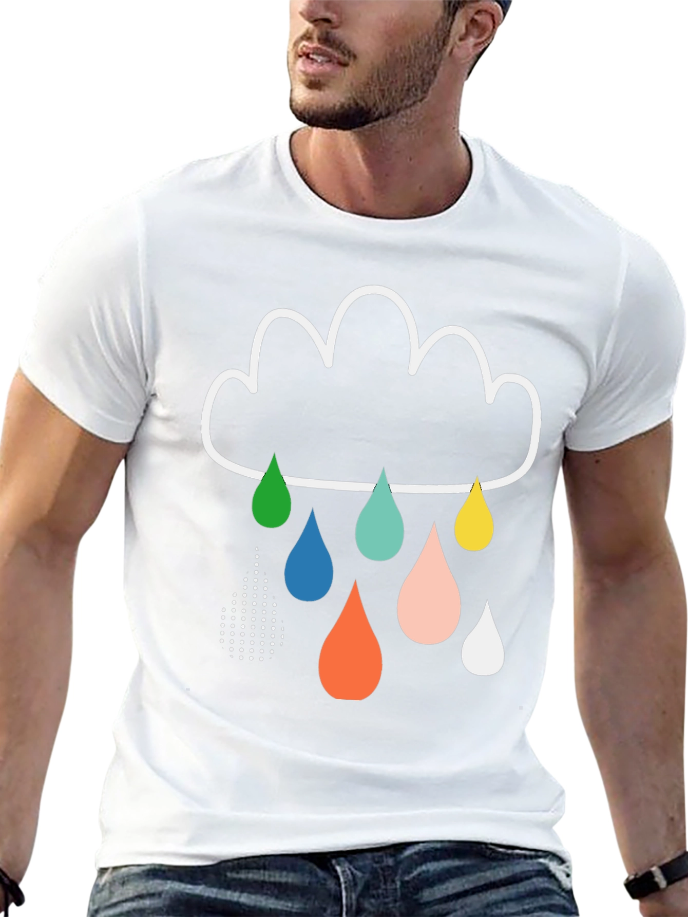 Rain Cloud Graphic Tee - Stylish Mens T-Shirt