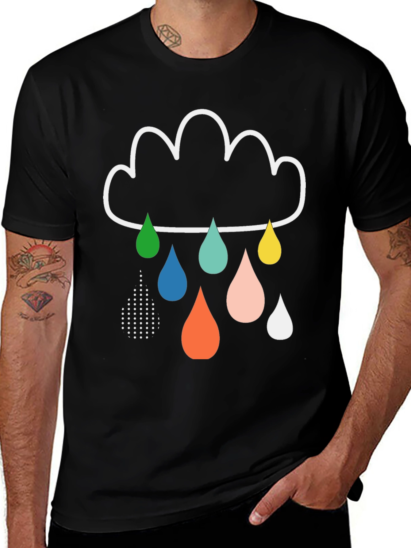 Rain Cloud Graphic Tee - Stylish Mens T-Shirt