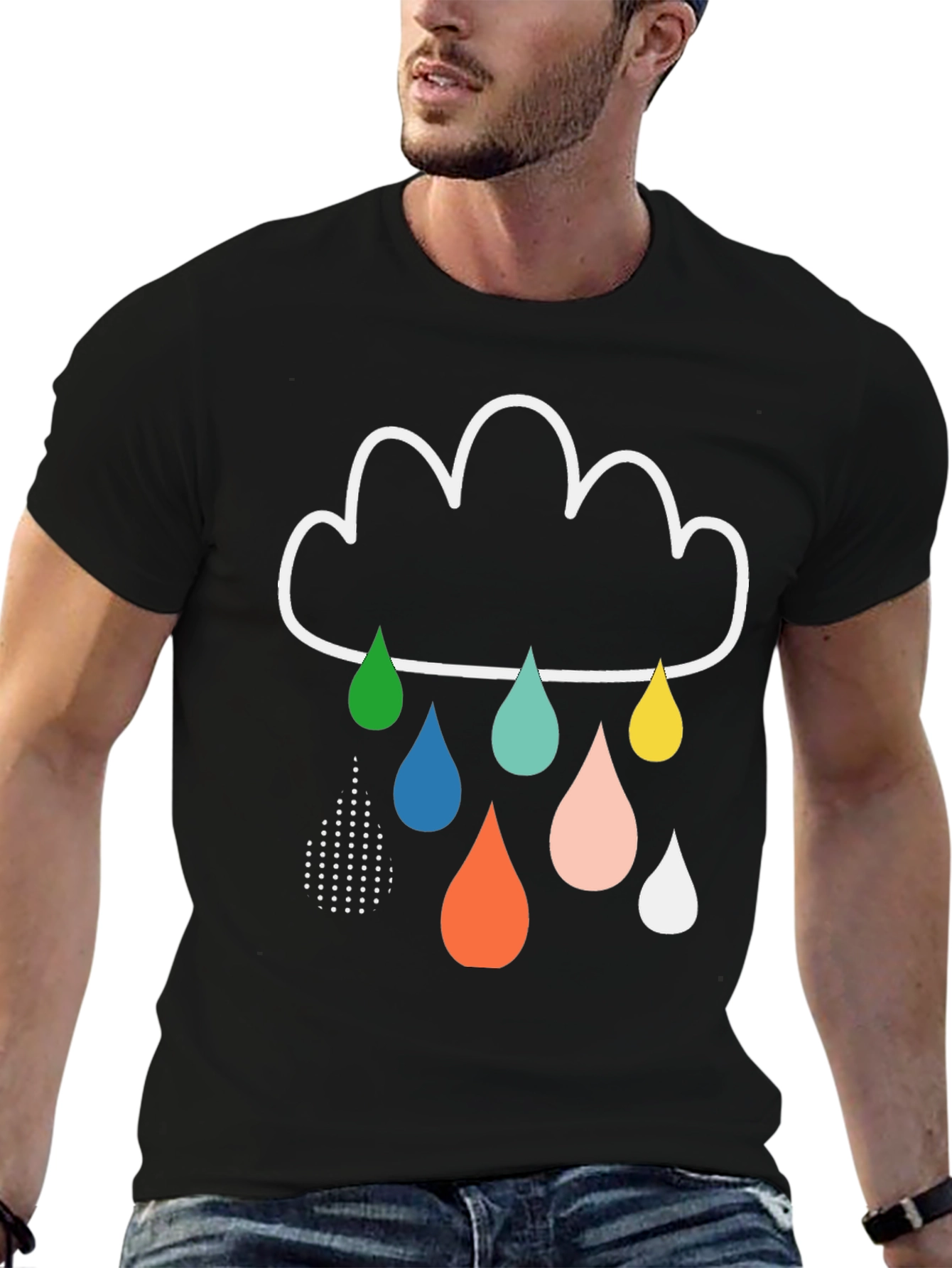 Rain Cloud Graphic Tee - Stylish Mens T-Shirt