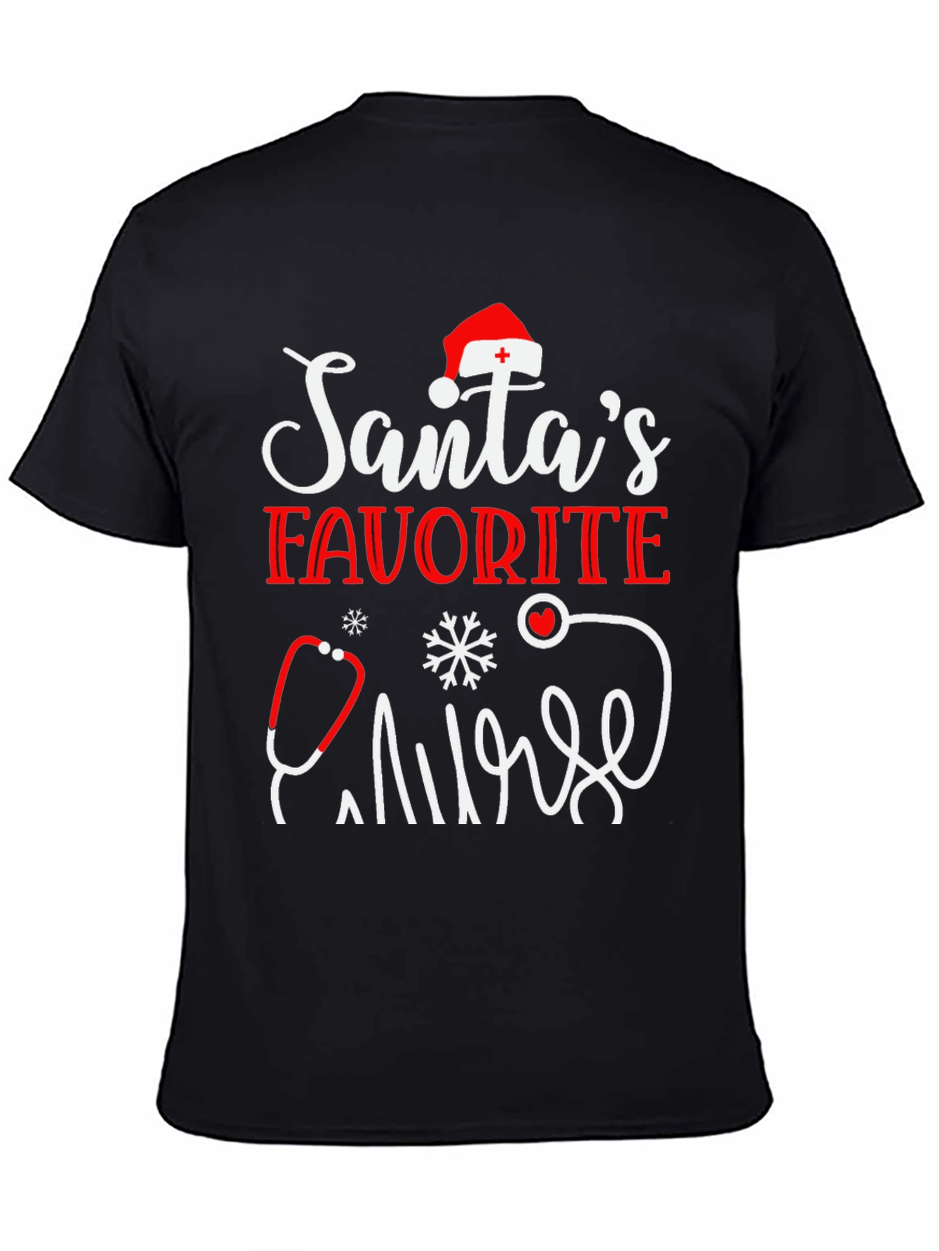 Santas Favorite Nurse Holiday T-Shirt
