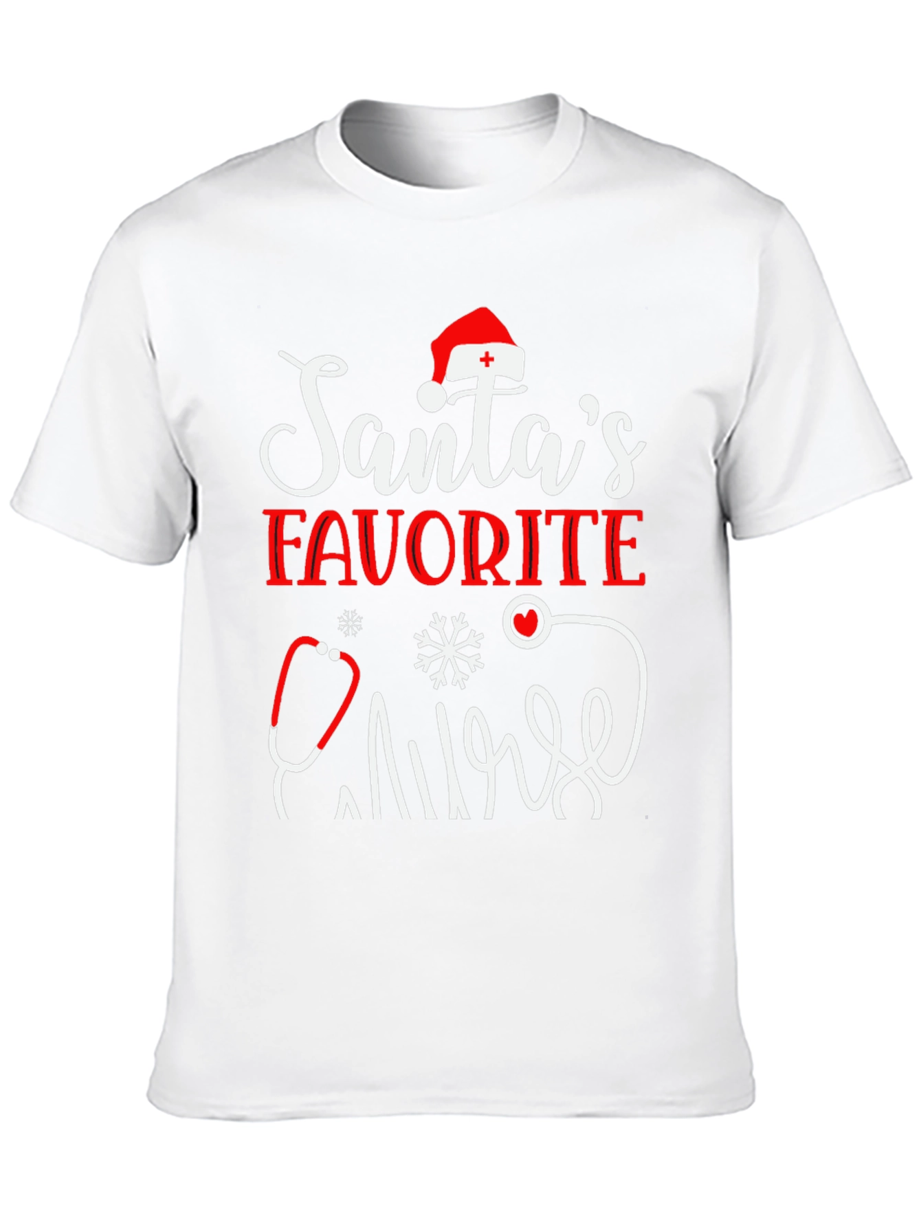 Santas Favorite Nurse Holiday T-Shirt