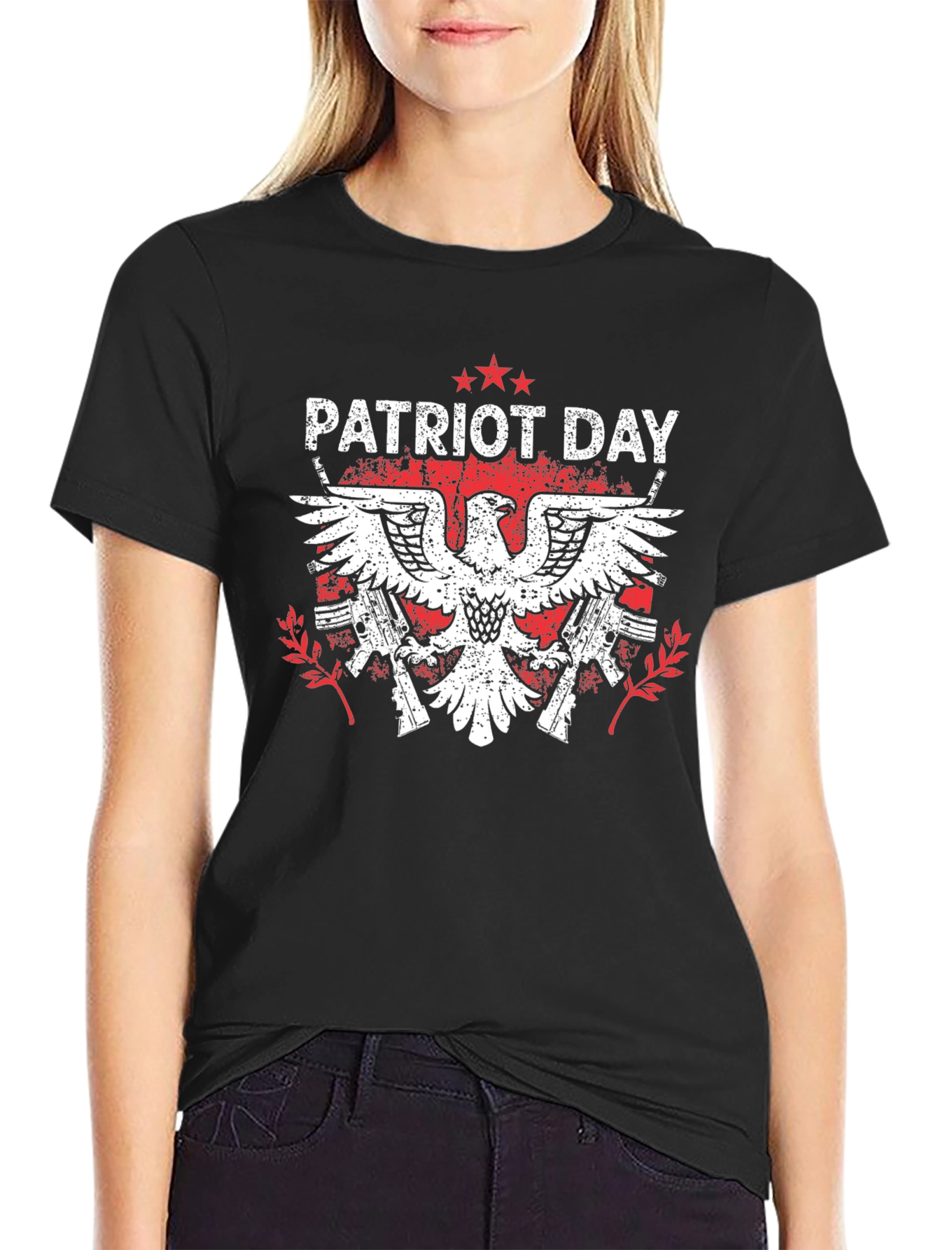 Patriot Day Eagle Graphic Tee - Black
