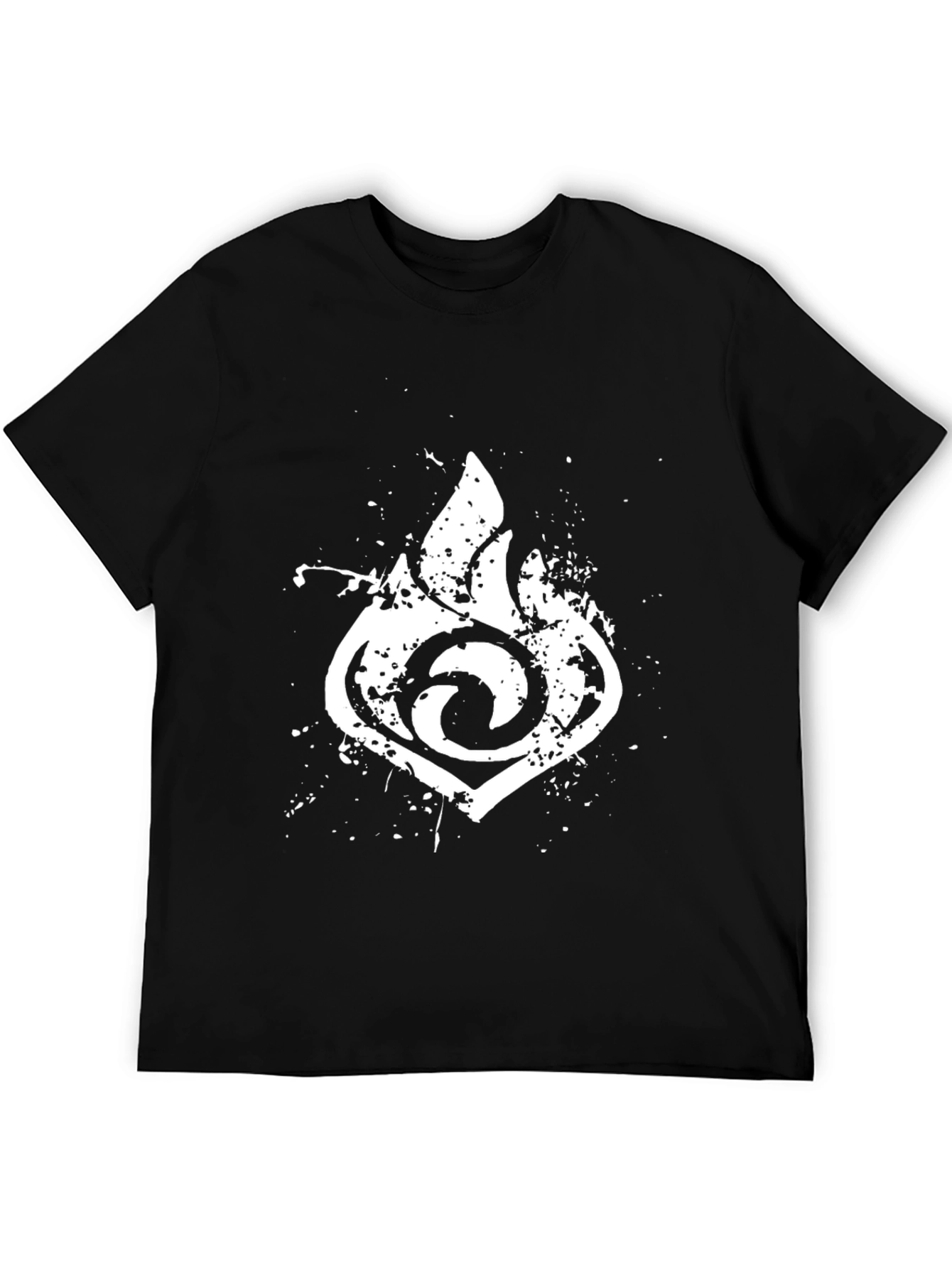 Pyro Vision Black Tee - Genshin Impact Inspired