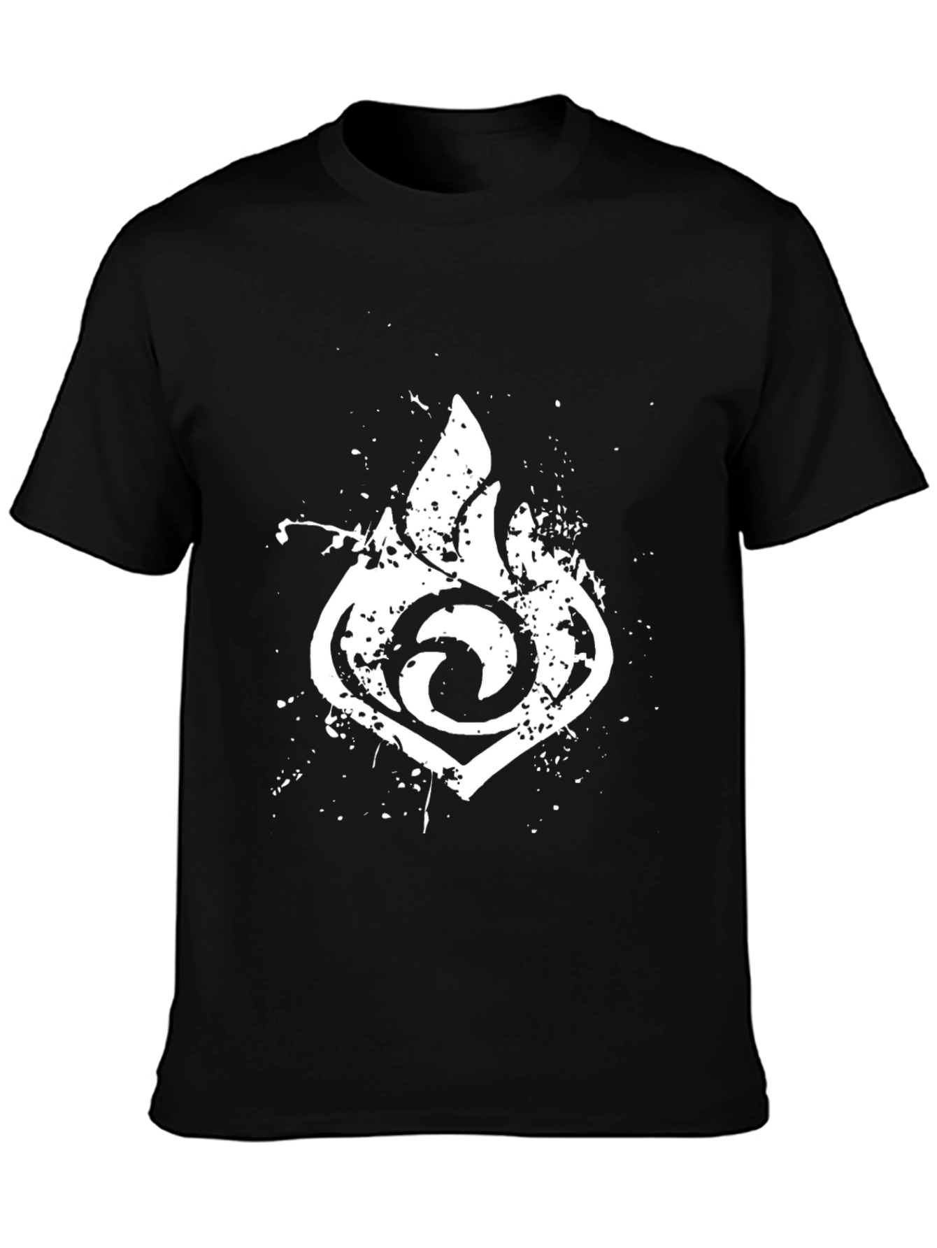 Pyro Vision Black Tee - Genshin Impact Inspired