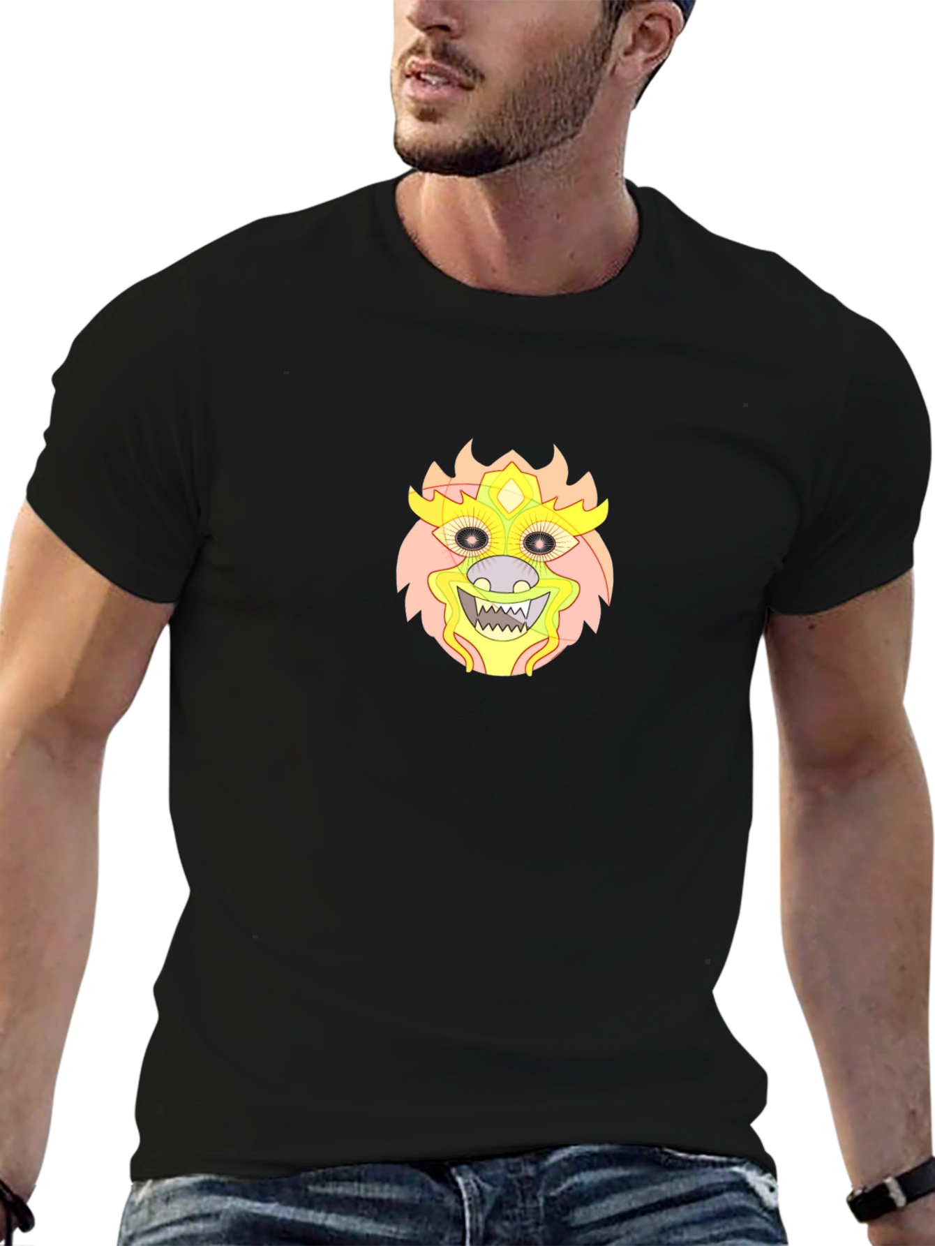 Monster Graphic Tee - Stylish Black T-Shirt
