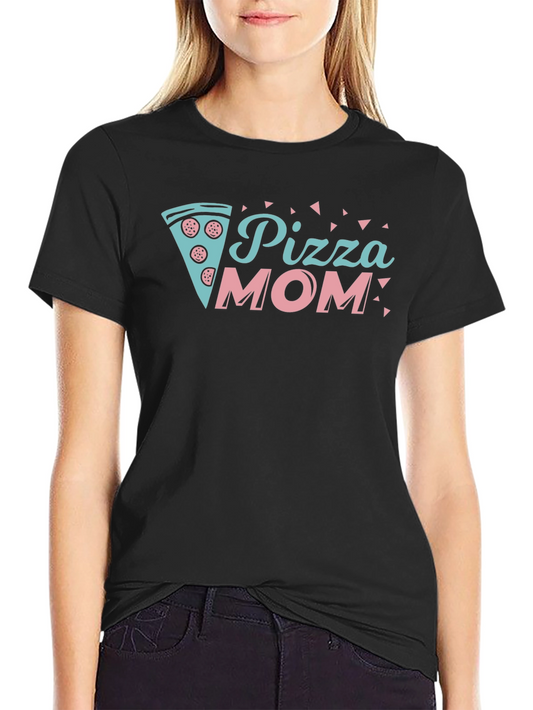 Pizza Mom Graphic T-Shirt - Black Casual Tee