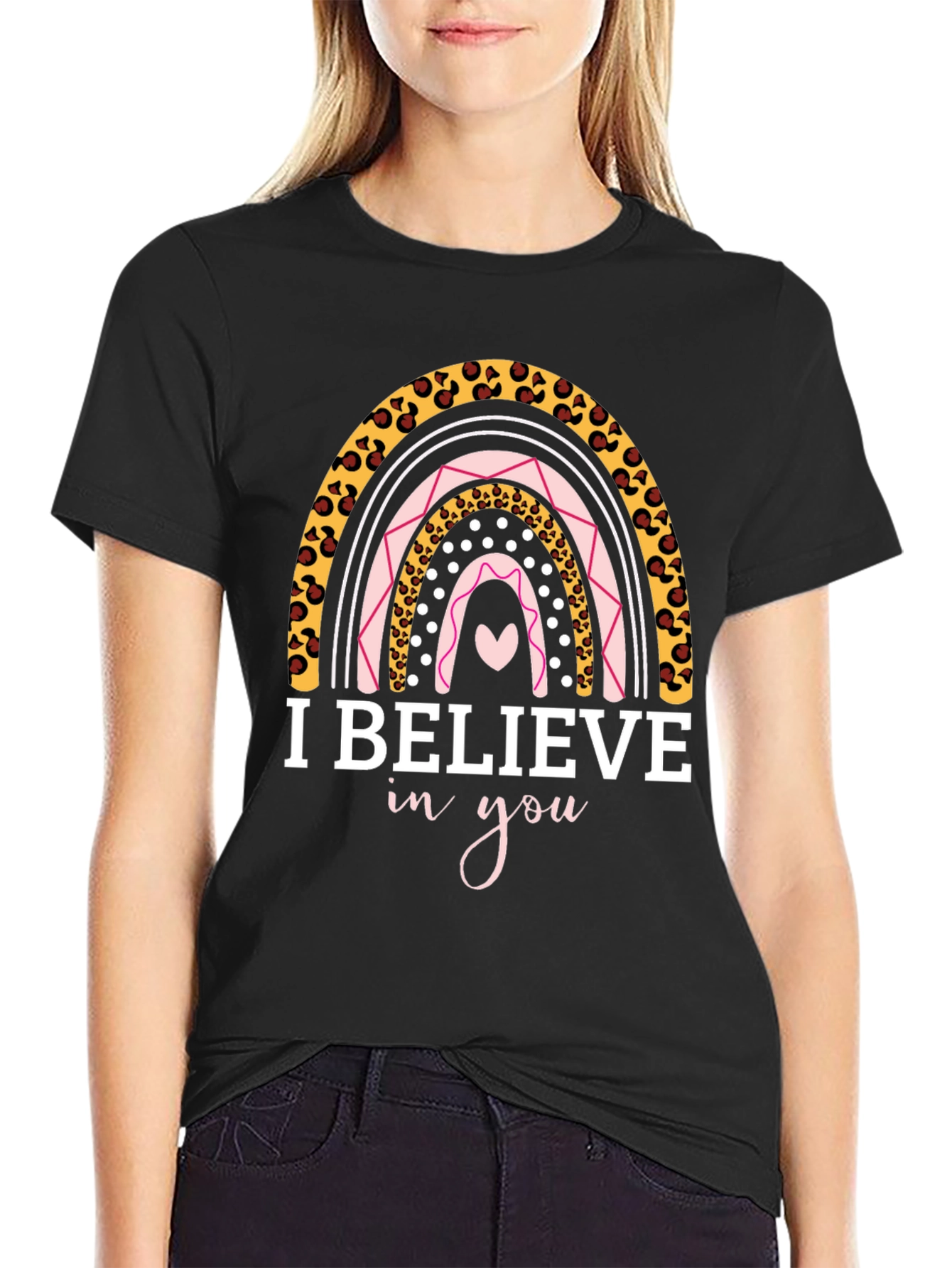 I Believe In You Rainbow Graphic Tee