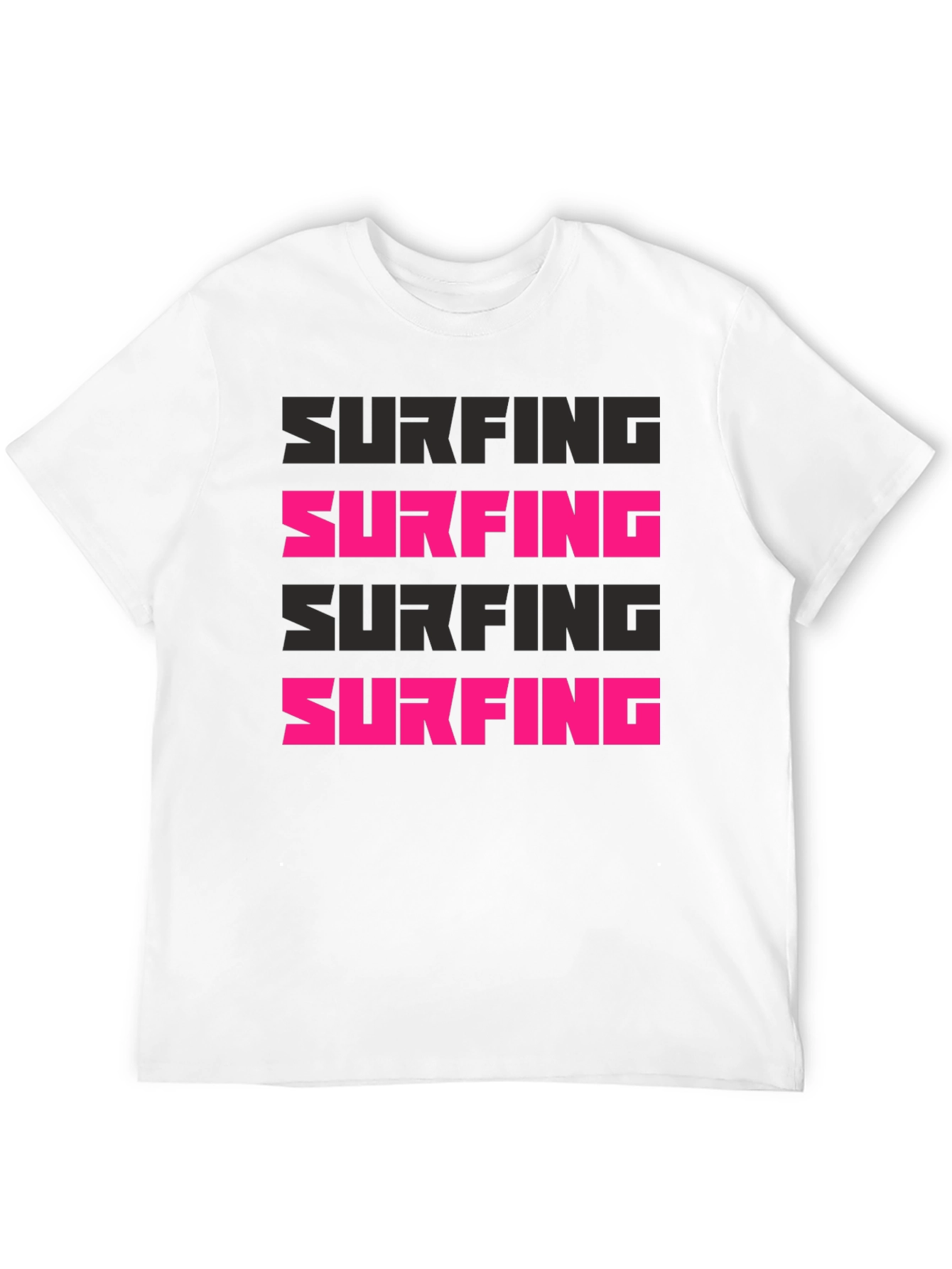 Surfing Graphic Print Black T-Shirt