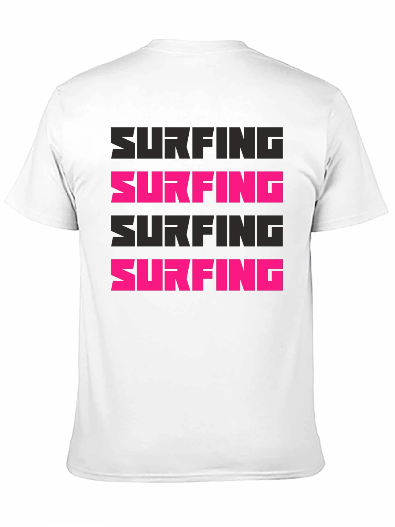 Surfing Graphic Print Black T-Shirt