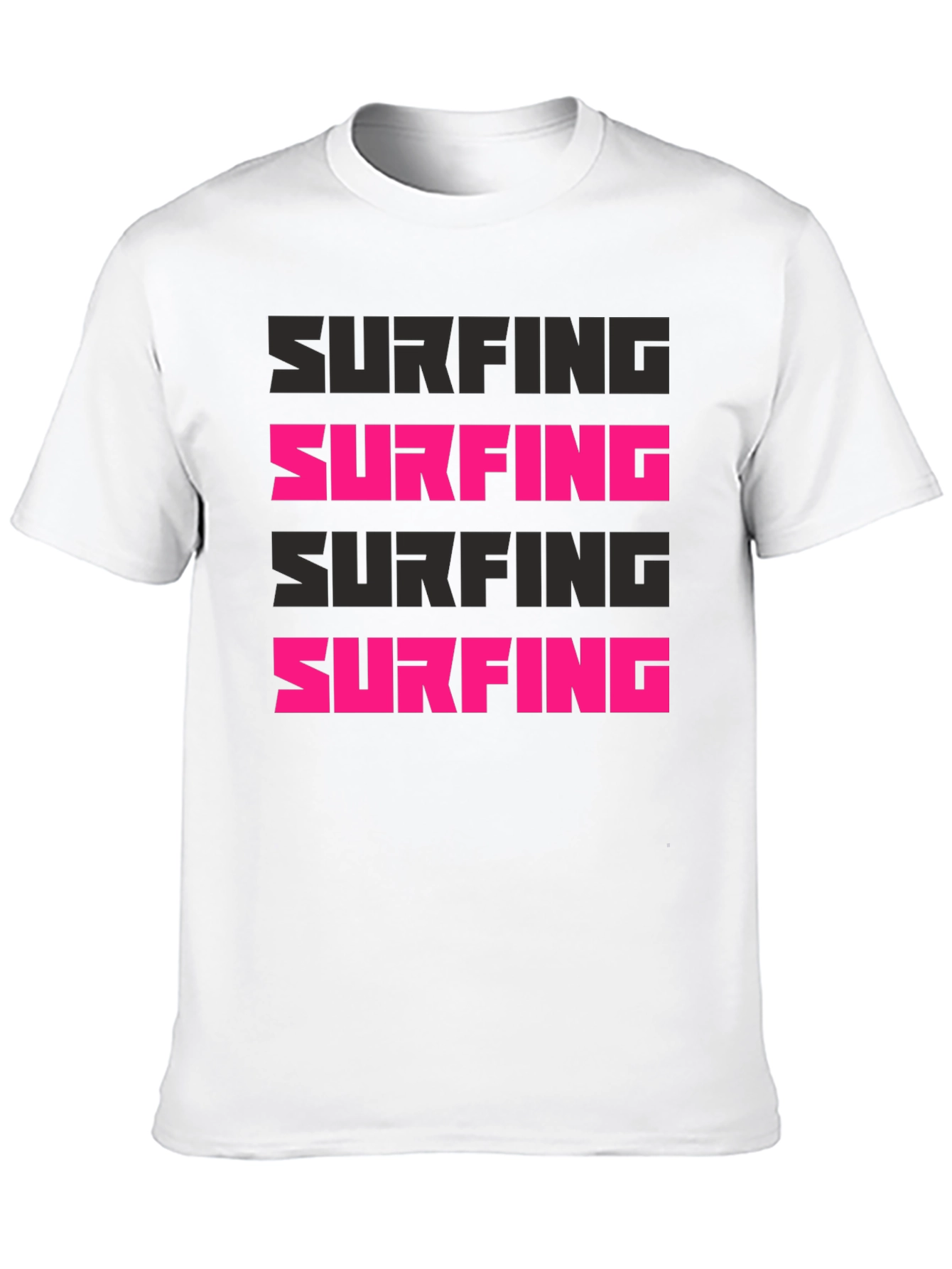 Surfing Graphic Print Black T-Shirt