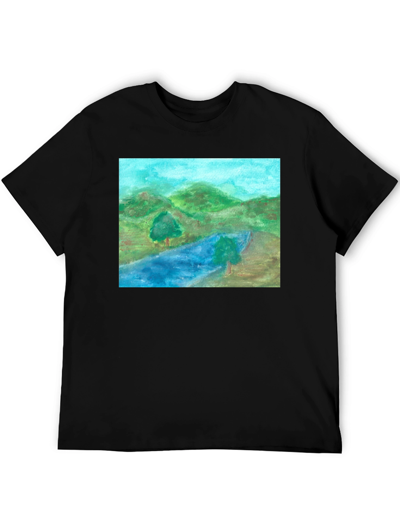 Scenic Landscape Black T-Shirt