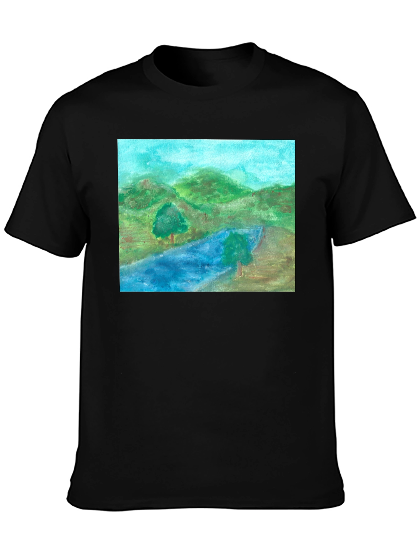 Scenic Landscape Black T-Shirt