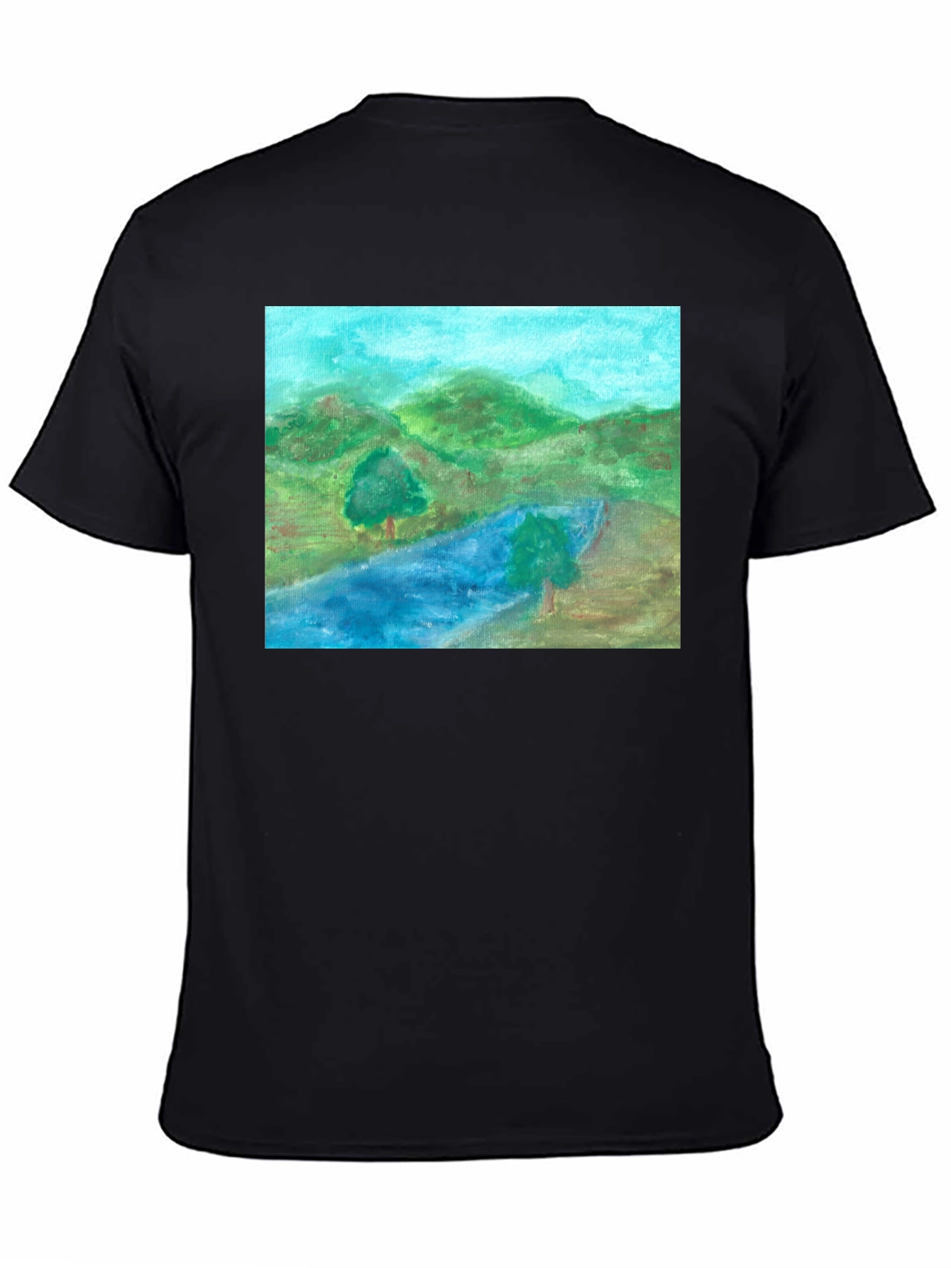 Scenic Landscape Black T-Shirt