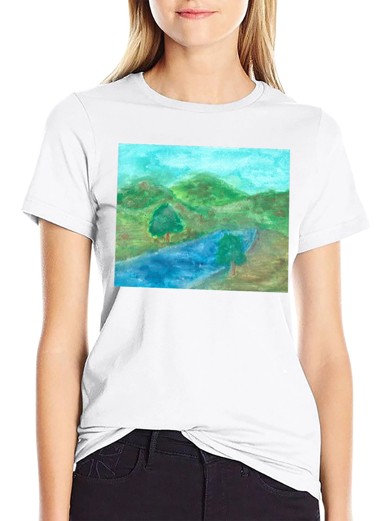 Scenic Landscape Black T-Shirt