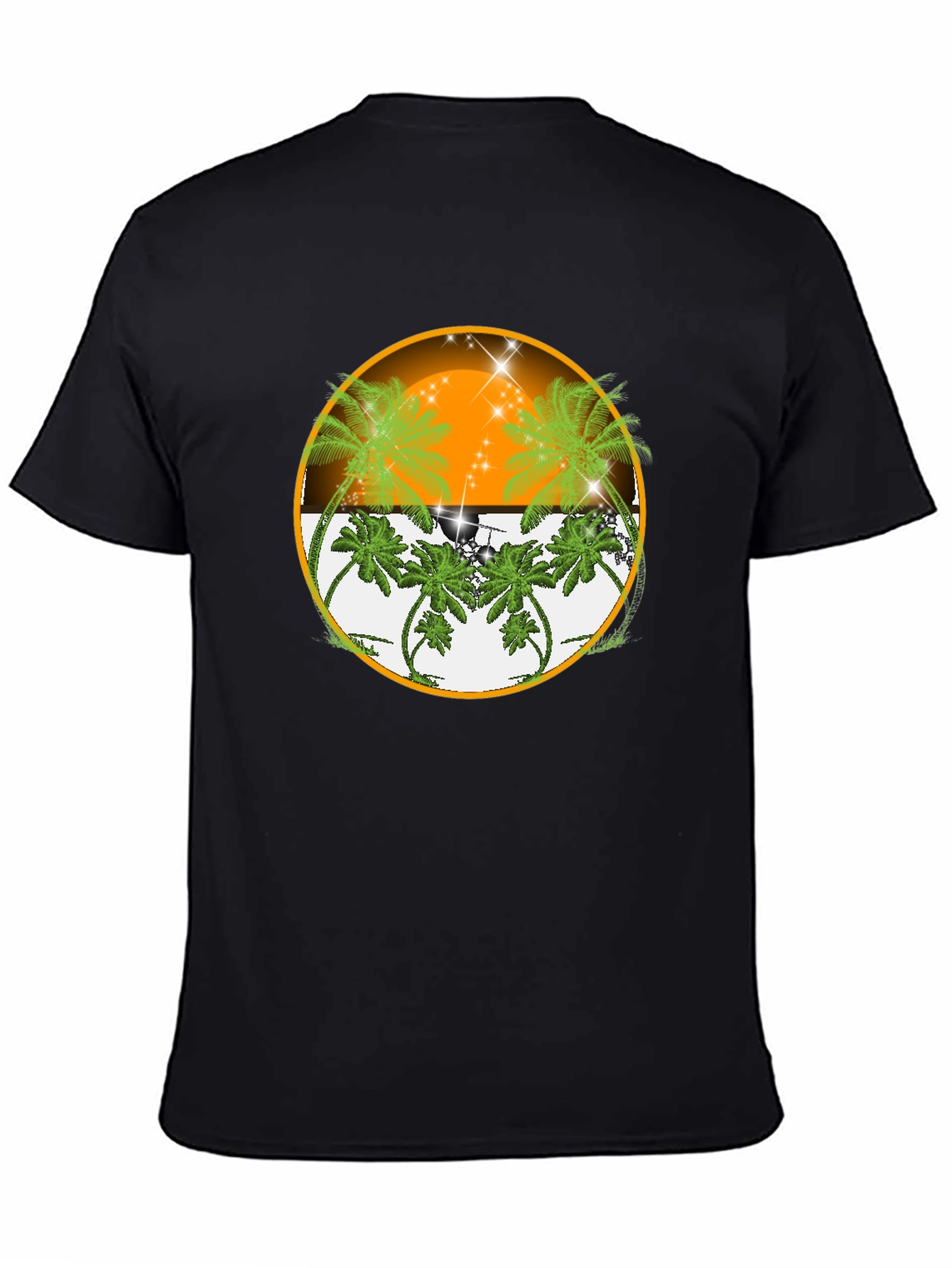 Tropical Sunset Palm Tree Graphic Tee