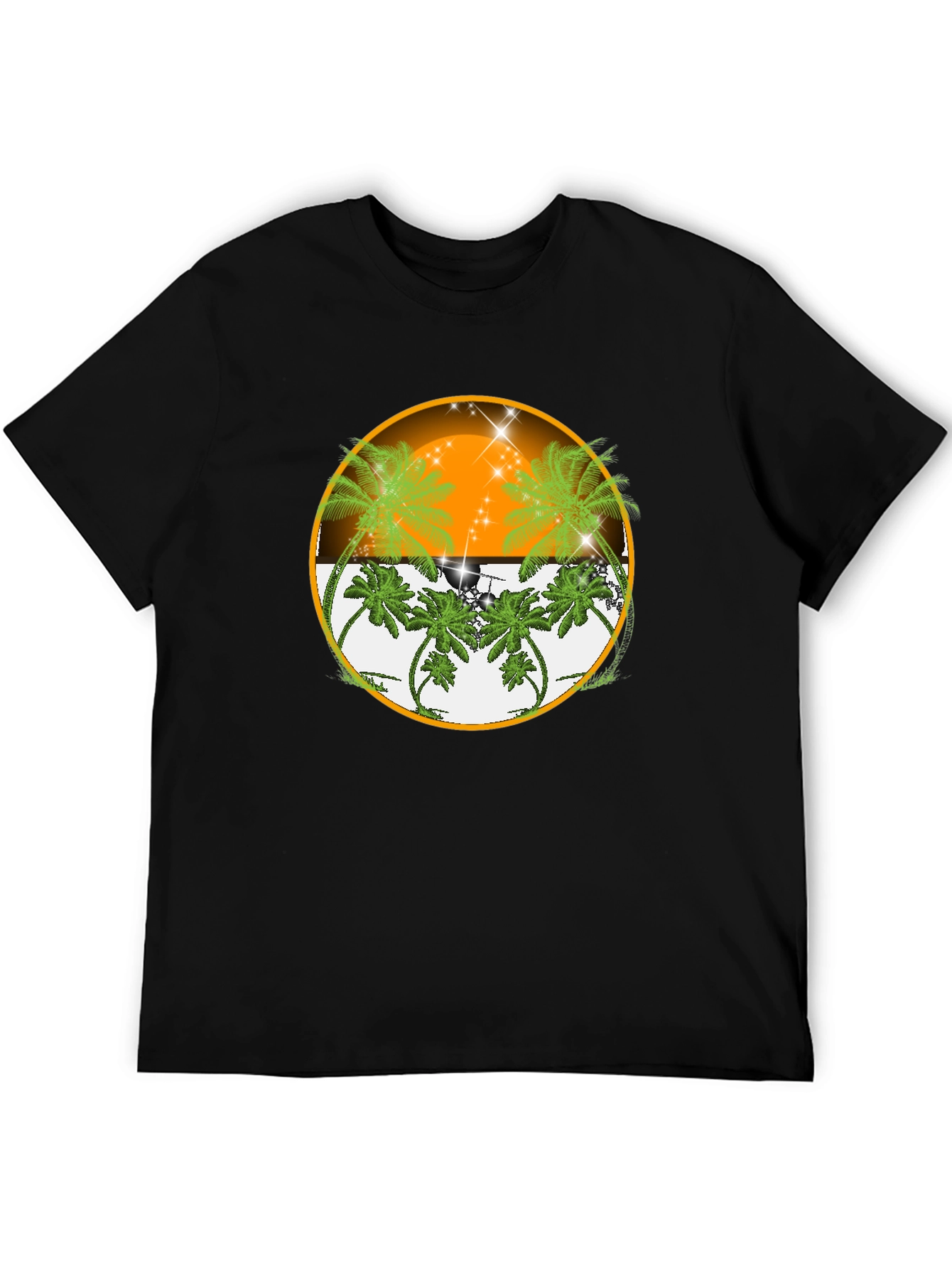 Tropical Sunset Palm Tree Graphic Tee