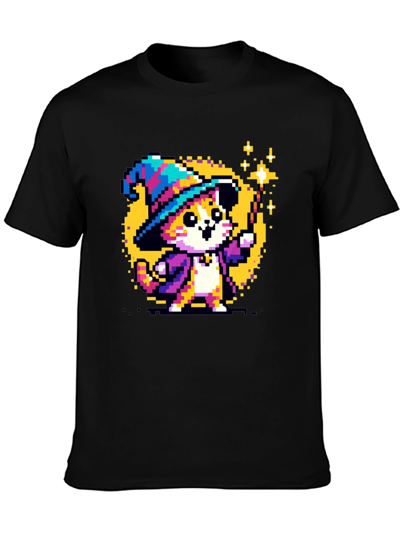 Wizard Cat Pixel Art T-Shirt