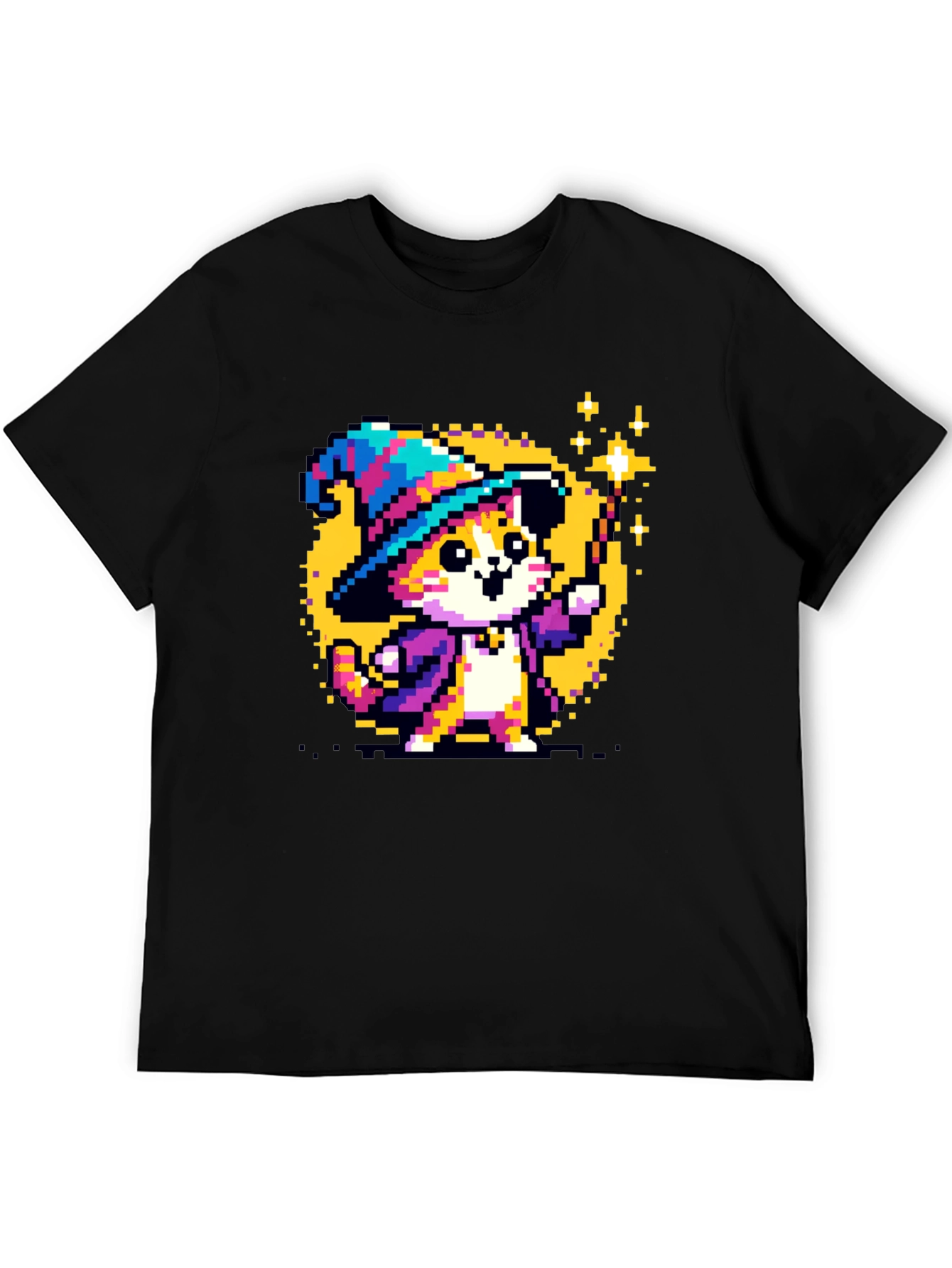 Wizard Cat Pixel Art T-Shirt
