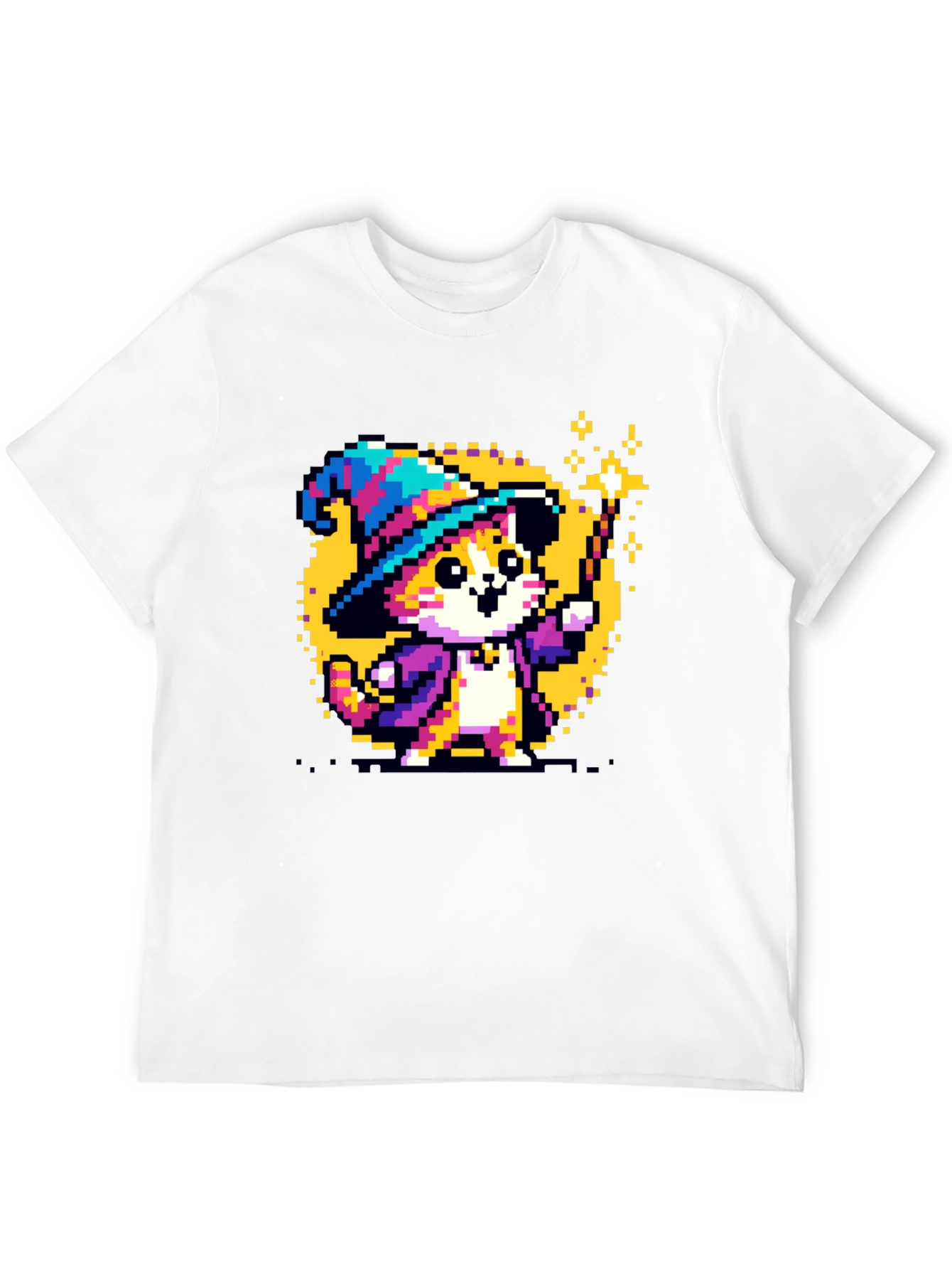 Wizard Cat Pixel Art T-Shirt