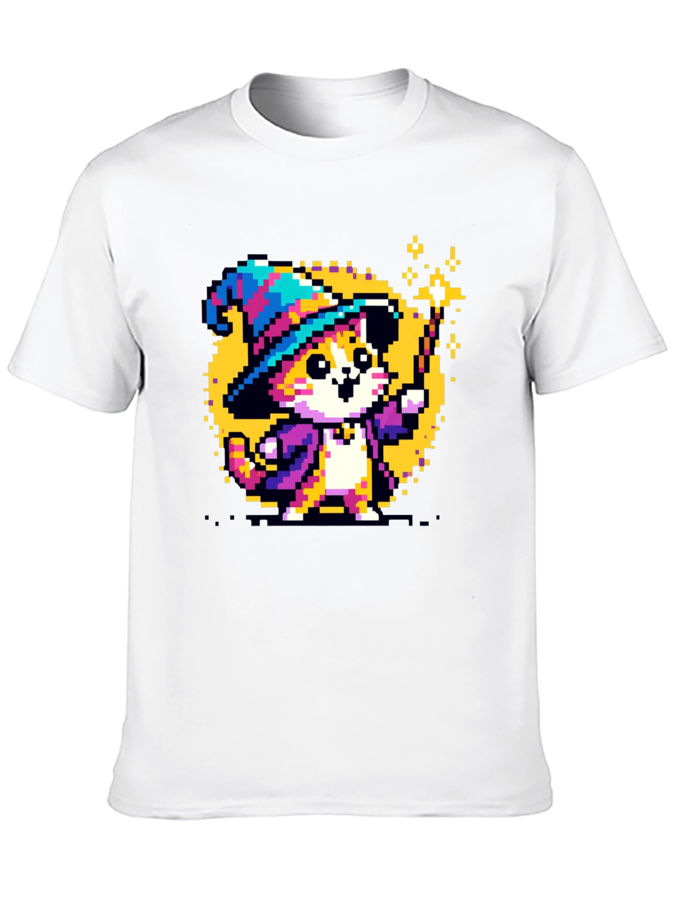 Wizard Cat Pixel Art T-Shirt