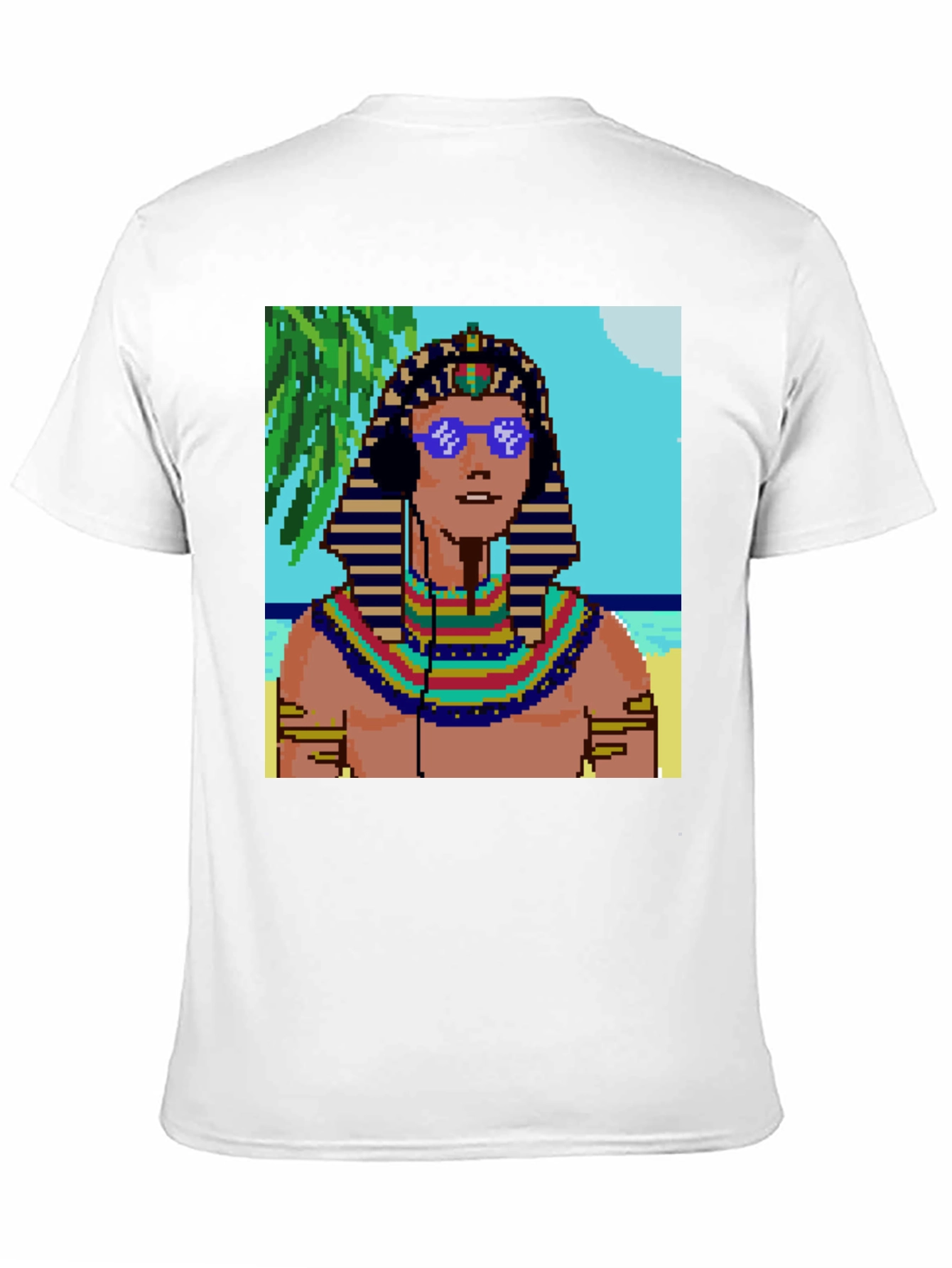 Retro Pharaoh Graphic Tee - Cool Pixelated Design