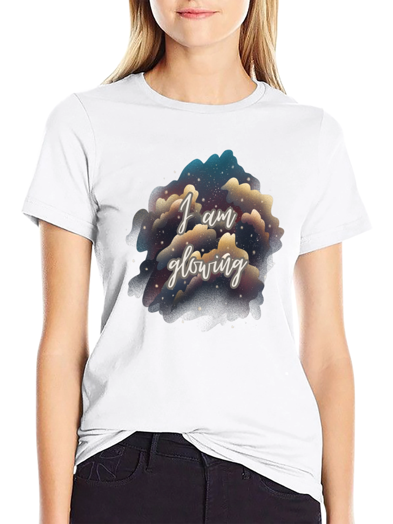 I Am Glowing Graphic Tee - Black