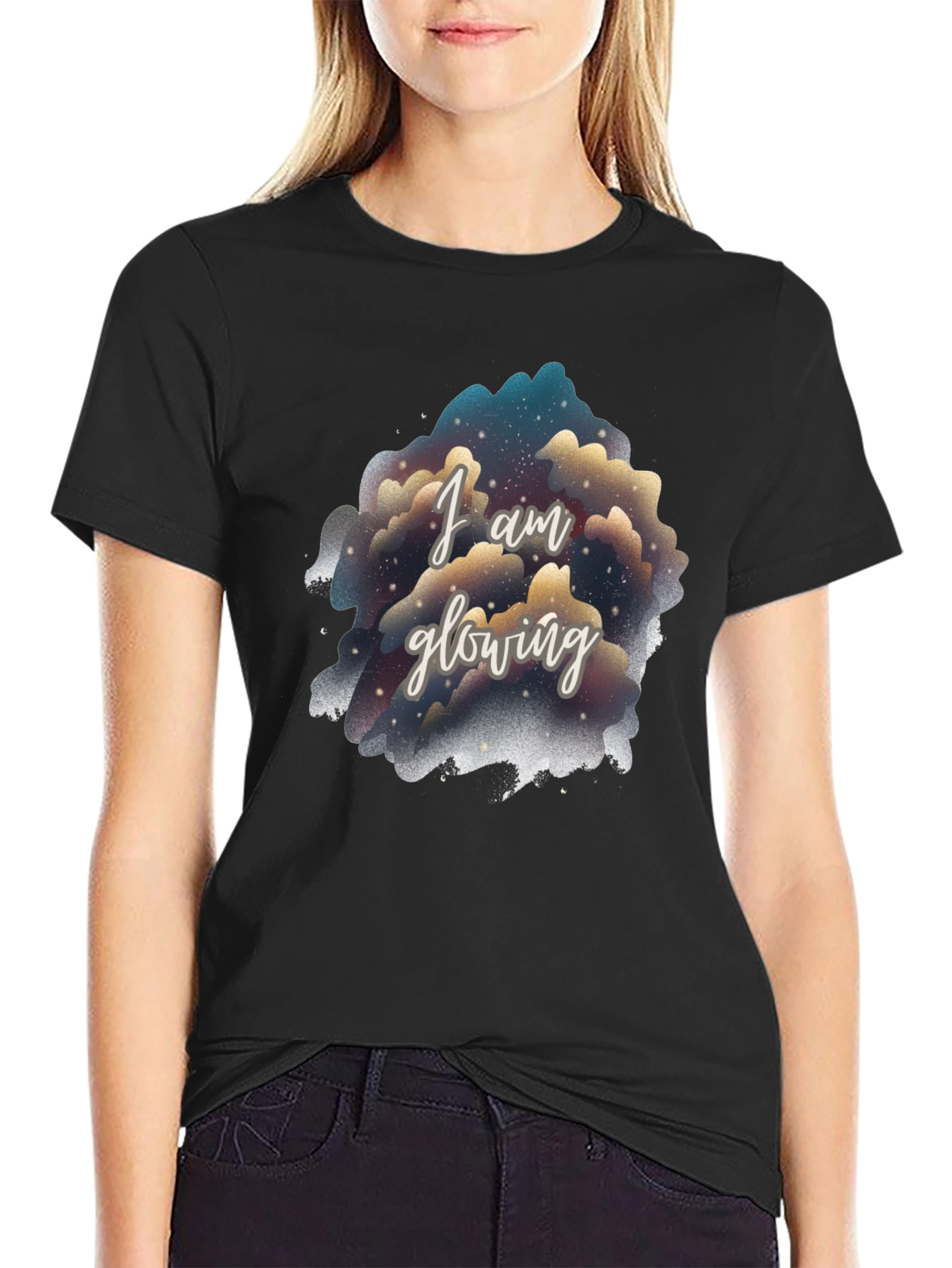 I Am Glowing Graphic Tee - Black