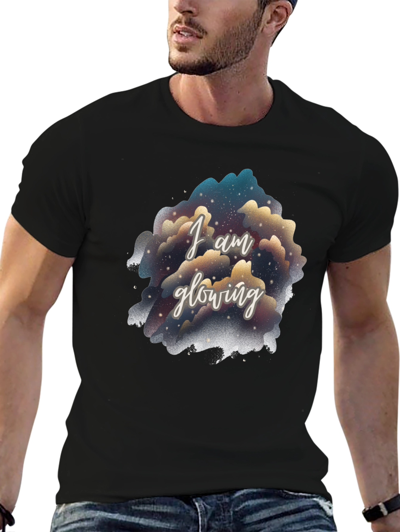 I Am Glowing Graphic Tee - Black
