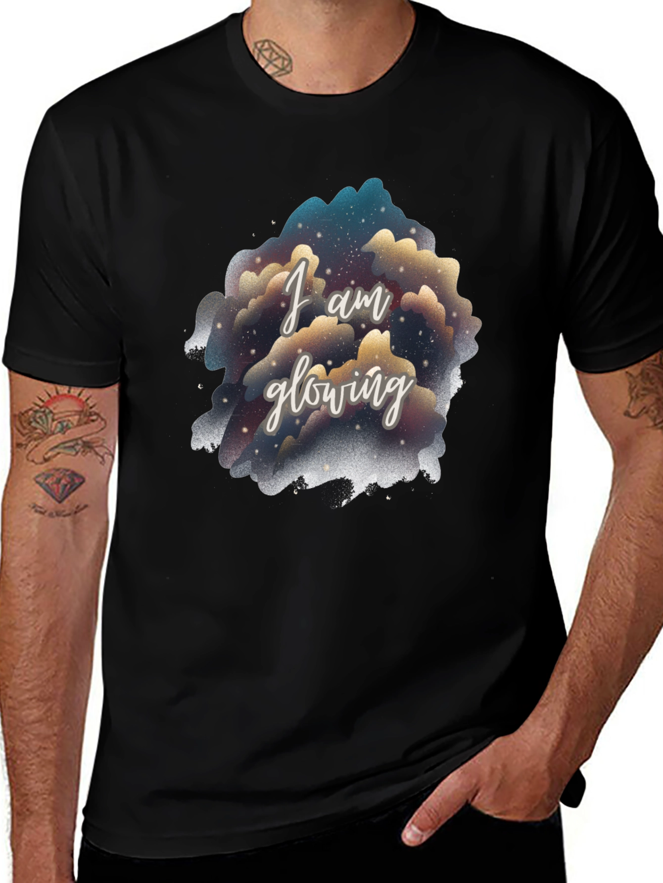 I Am Glowing Graphic Tee - Black