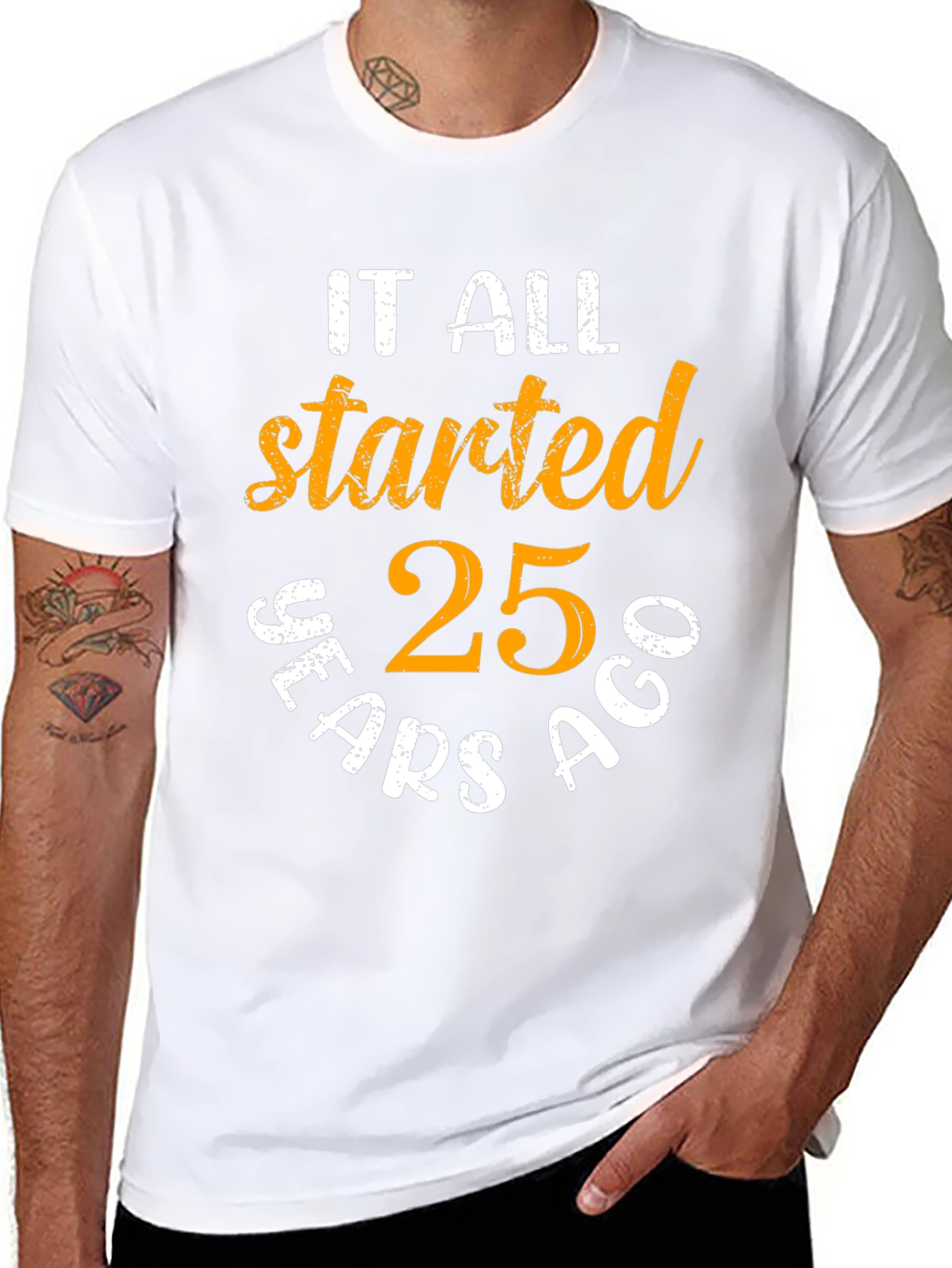 25th Anniversary Started Years Ago Black T-Shirt