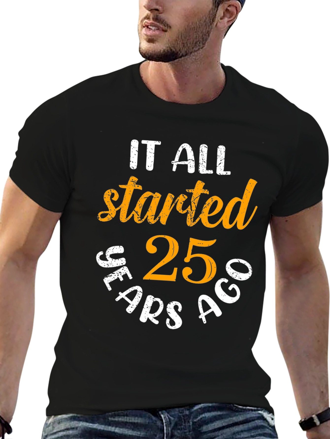 25th Anniversary Started Years Ago Black T-Shirt