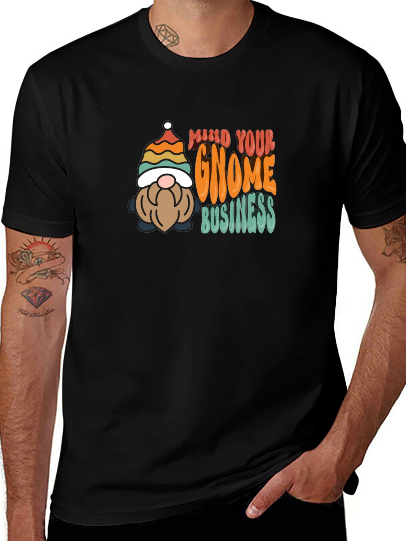 Mind Your Gnome Business Graphic Tee