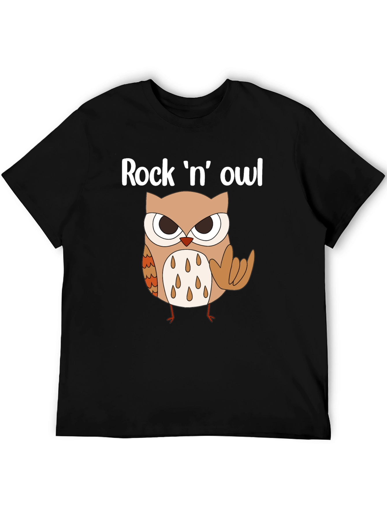 Rock n Owl Graphic Tee - Mens Black T-Shirt