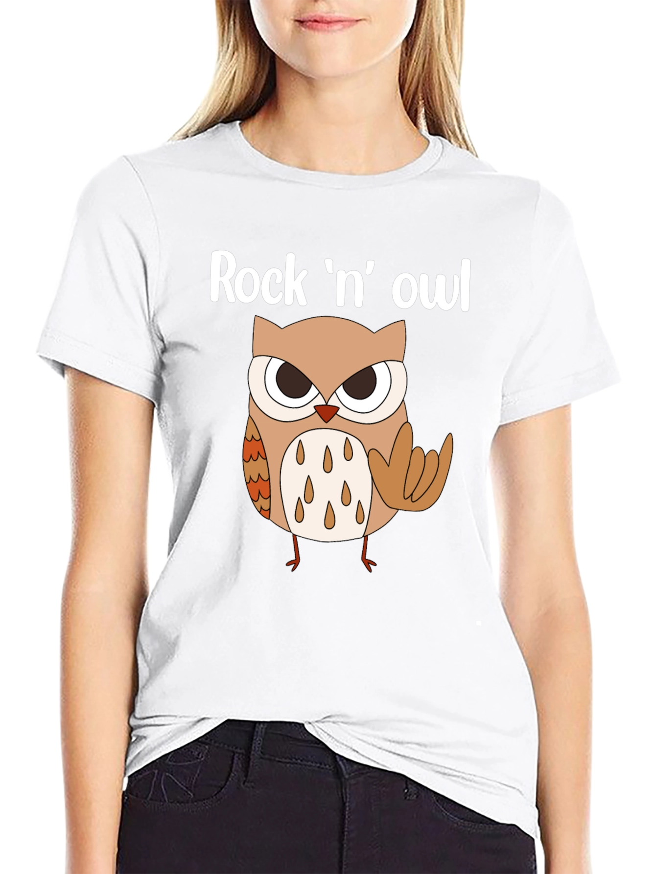 Rock n Owl Graphic Tee - Mens Black T-Shirt