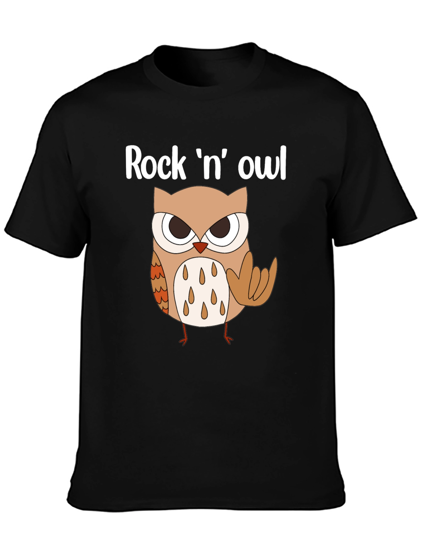 Rock n Owl Graphic Tee - Mens Black T-Shirt