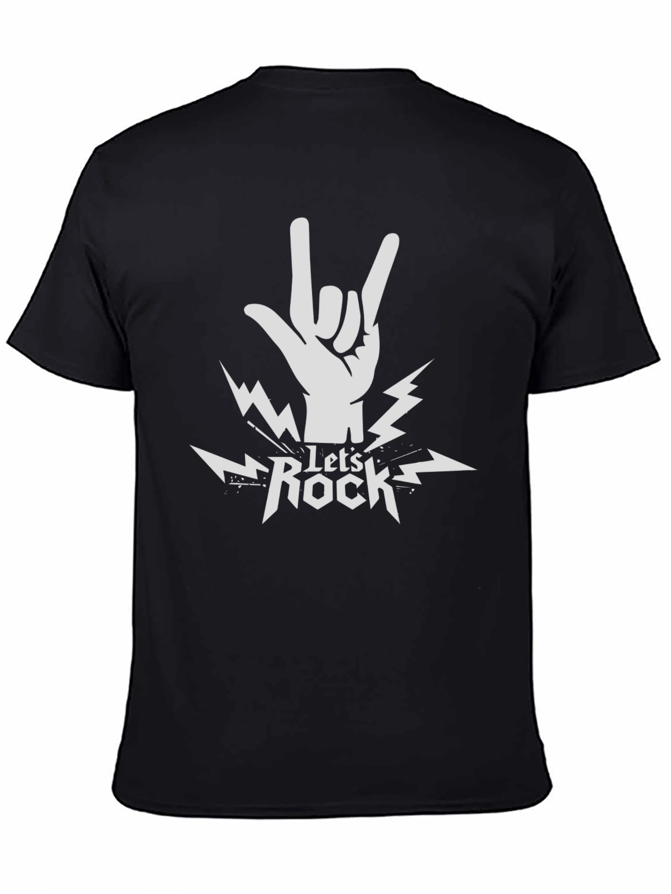Lets Rock Graphic Print Tee - Black