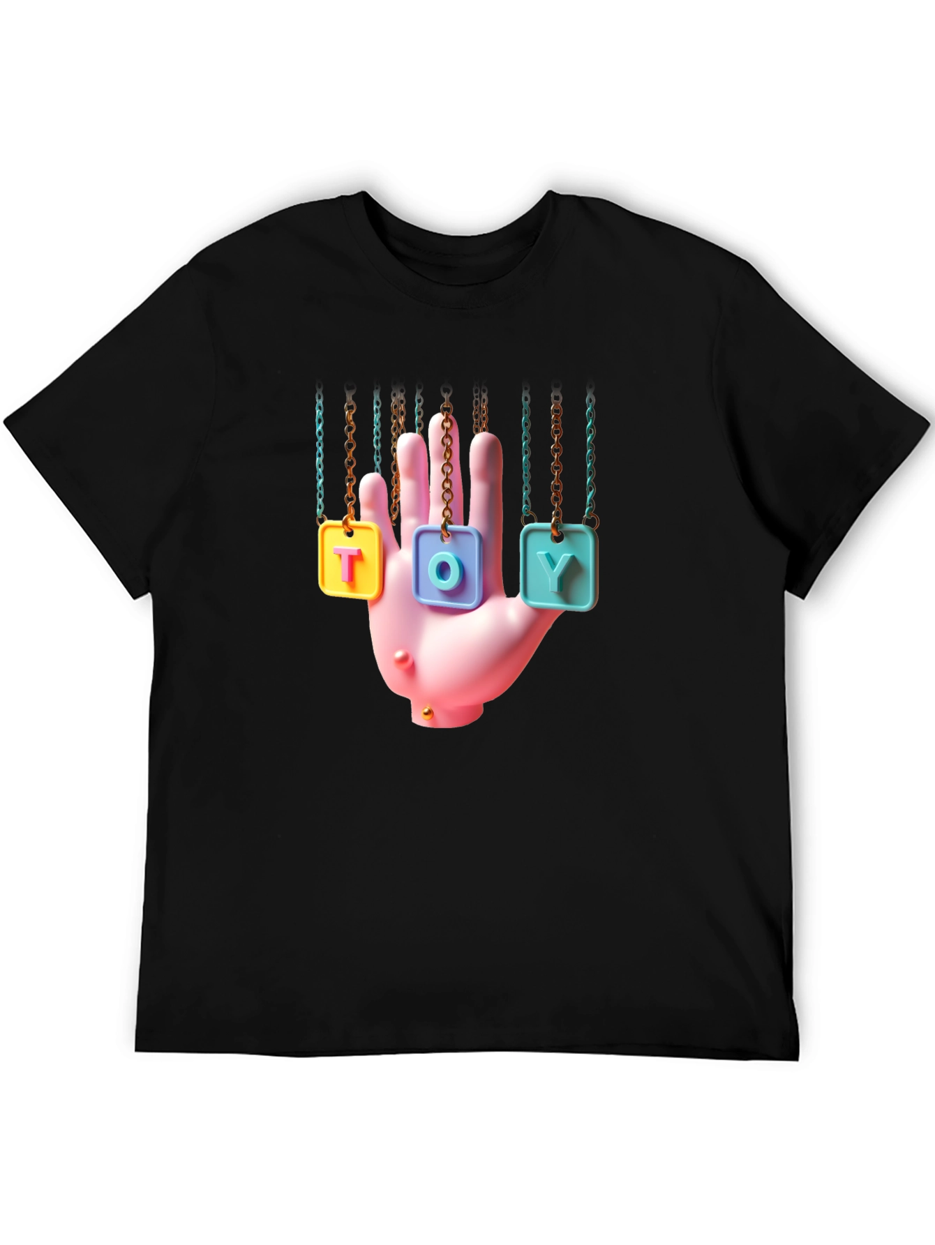 Trendy Graphic Tee - Hanging Toy Hand Design