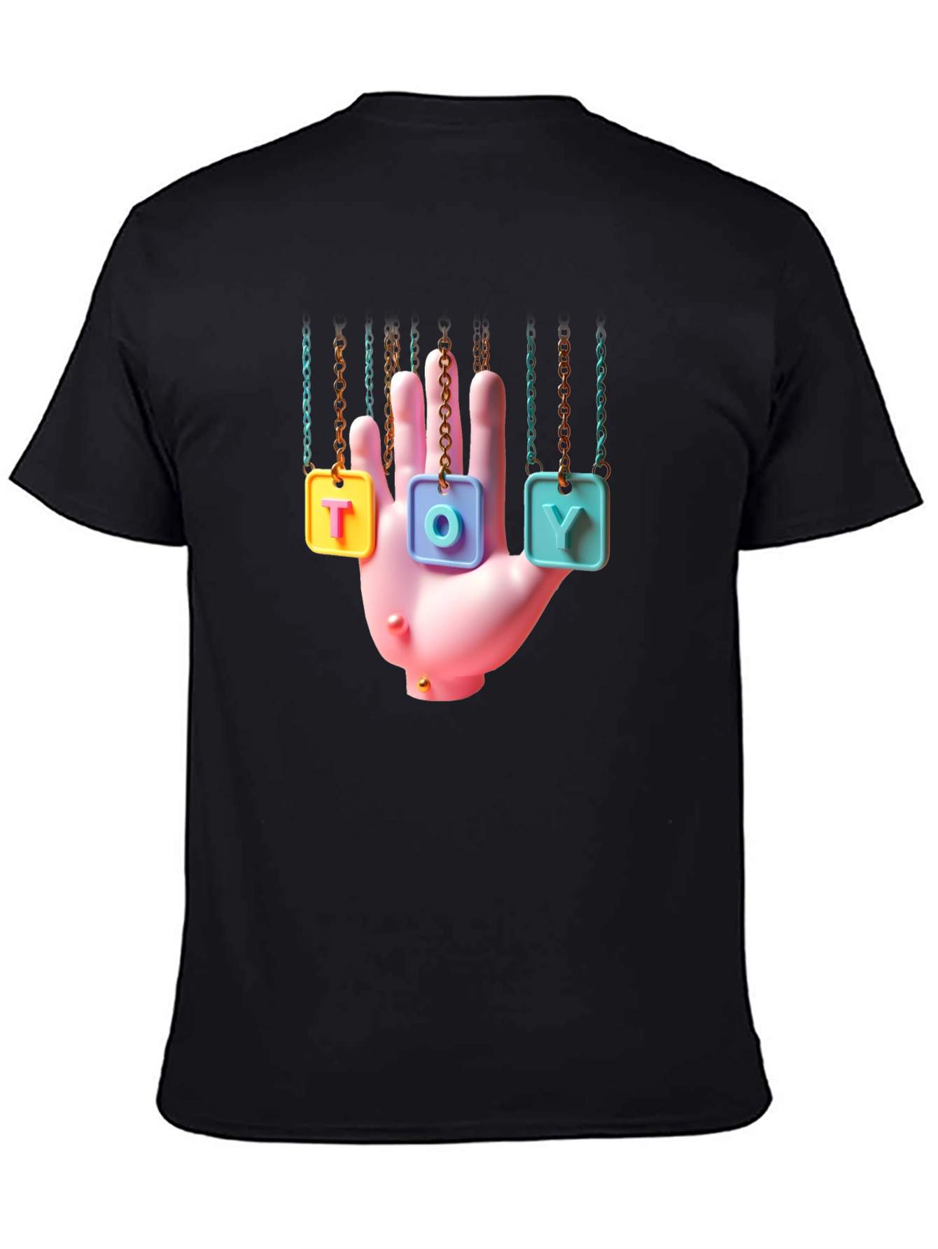 Trendy Graphic Tee - Hanging Toy Hand Design