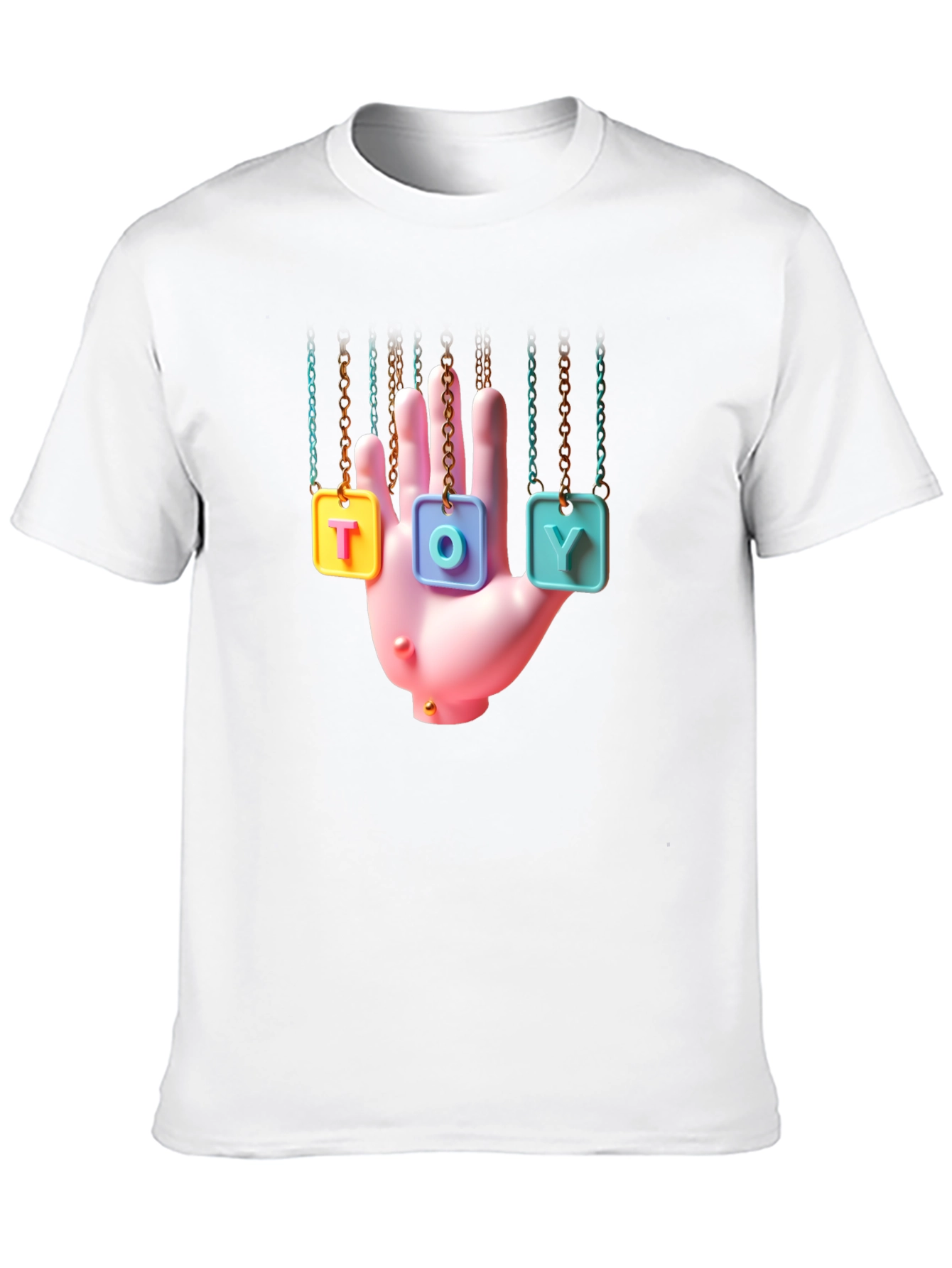 Trendy Graphic Tee - Hanging Toy Hand Design