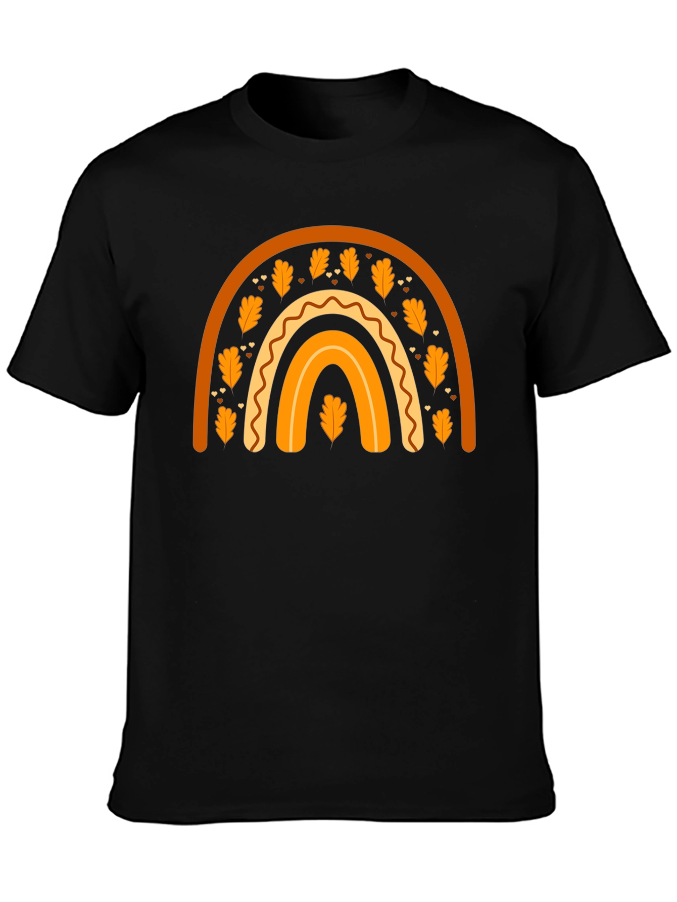 Fall Rainbow Graphic Tee - Autumn Harvest Shirt