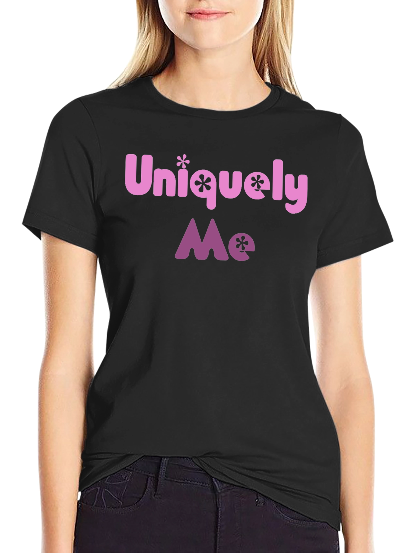 Uniquely Me Graphic Tee - Black Casual T-Shirt