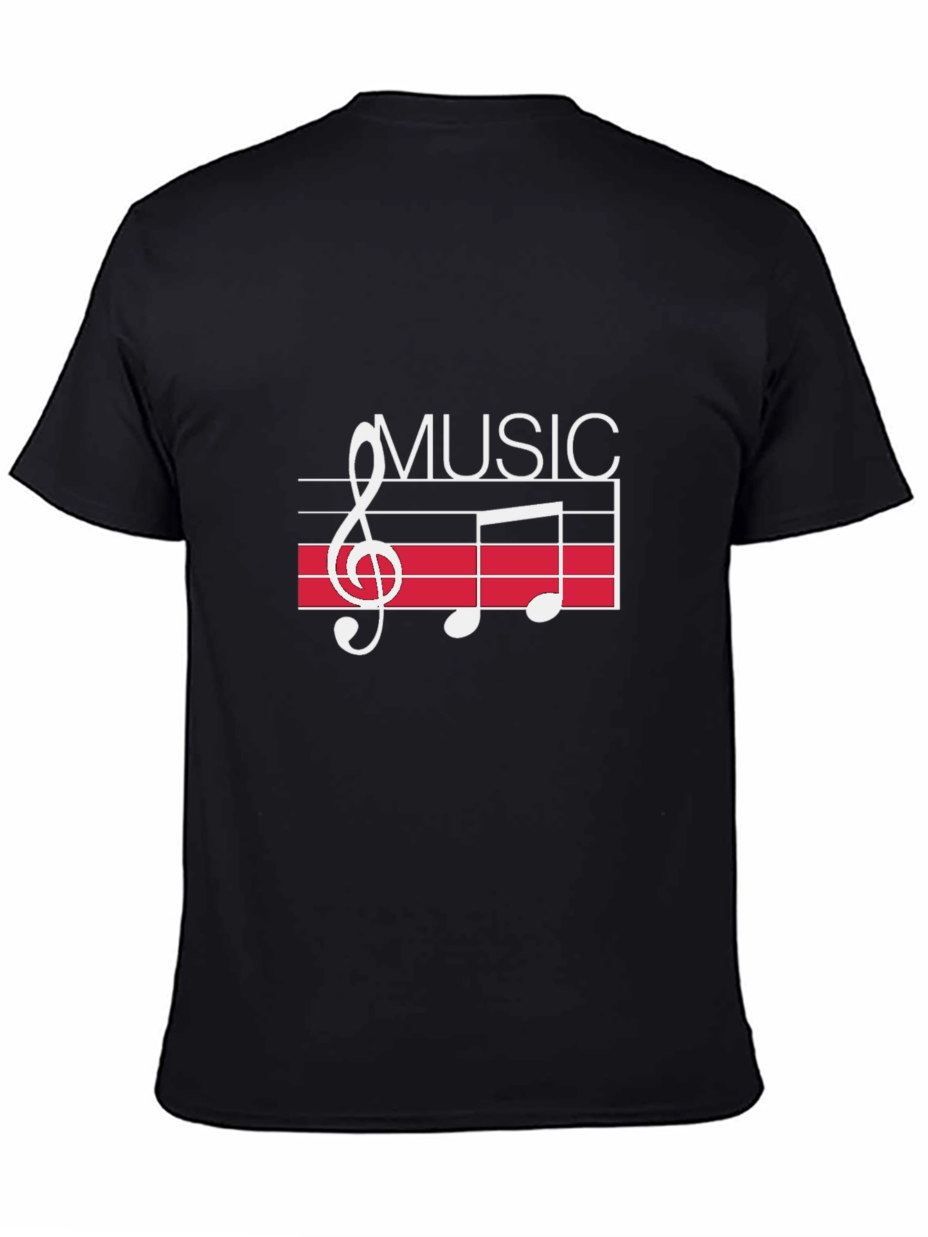 Music Notes Graphic Black T-Shirt